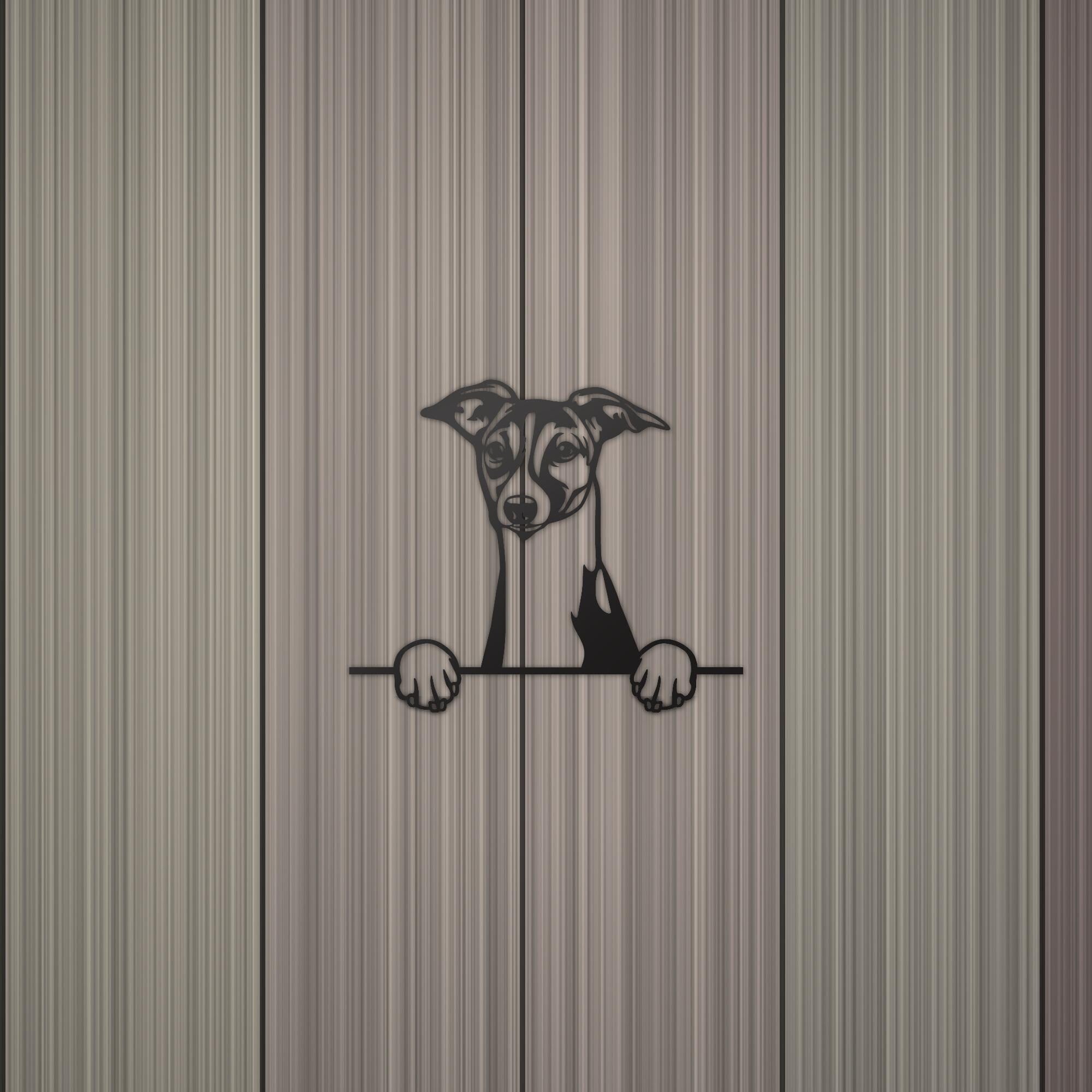 Italian Greyhound Dog Lover Gift Metal Dog Sign — detail view