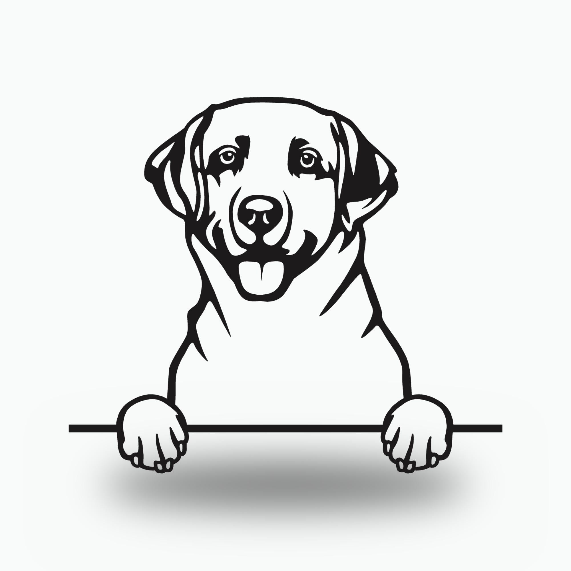 Labrador Retriever Dog Lover Gift Metal Dog Sign — front view on white background