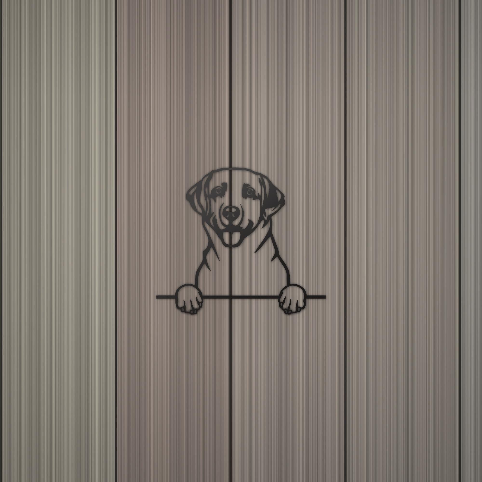 Labrador Retriever Dog Lover Gift Metal Dog Sign — detail view