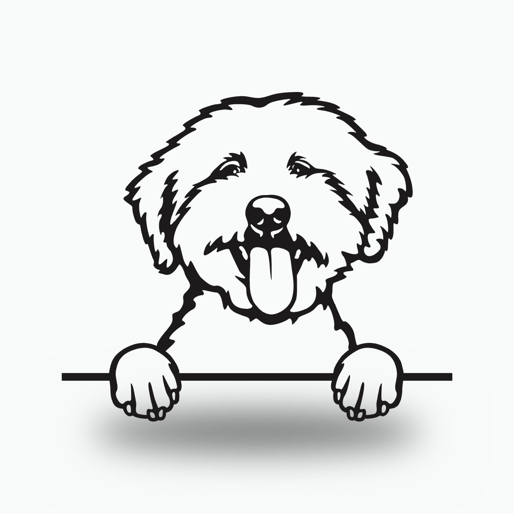 Lagotto Romagnolo Dog Lover Gift Metal Dog Sign — front view on white background