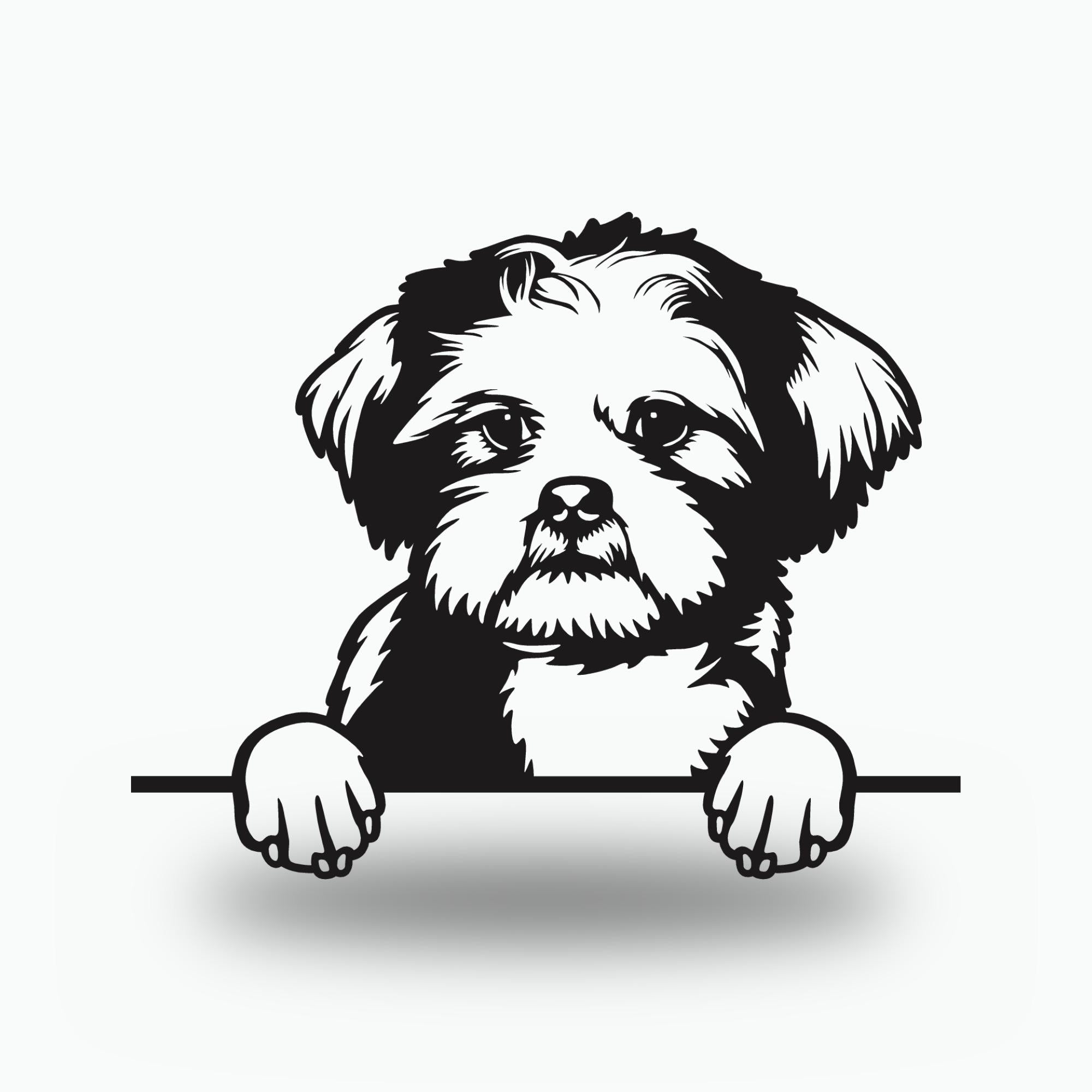 Lhasa Apso Dog Lover Gift Metal Dog Sign — front view on white background