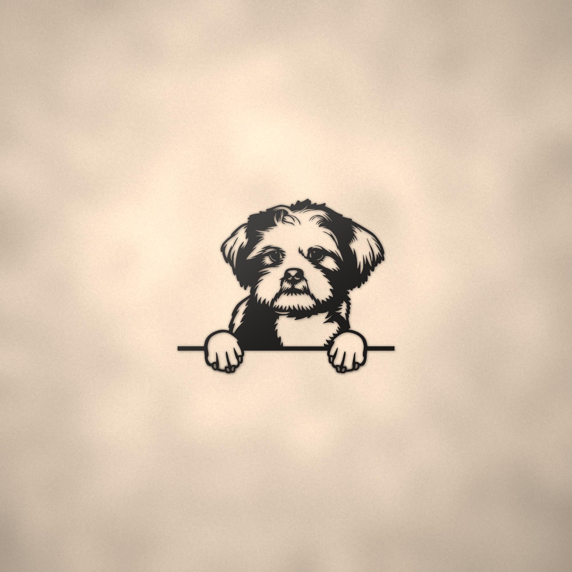 Lhasa Apso Dog Lover Gift Metal Dog Sign — lifestyle setting