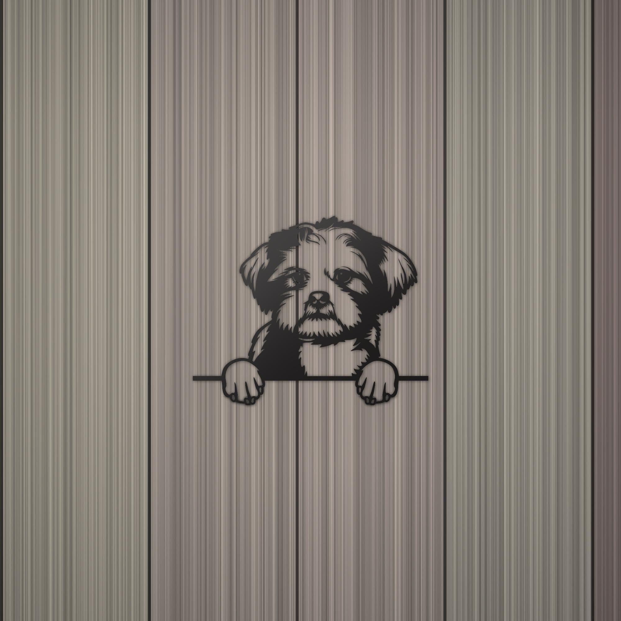Lhasa Apso Dog Lover Gift Metal Dog Sign — detail view