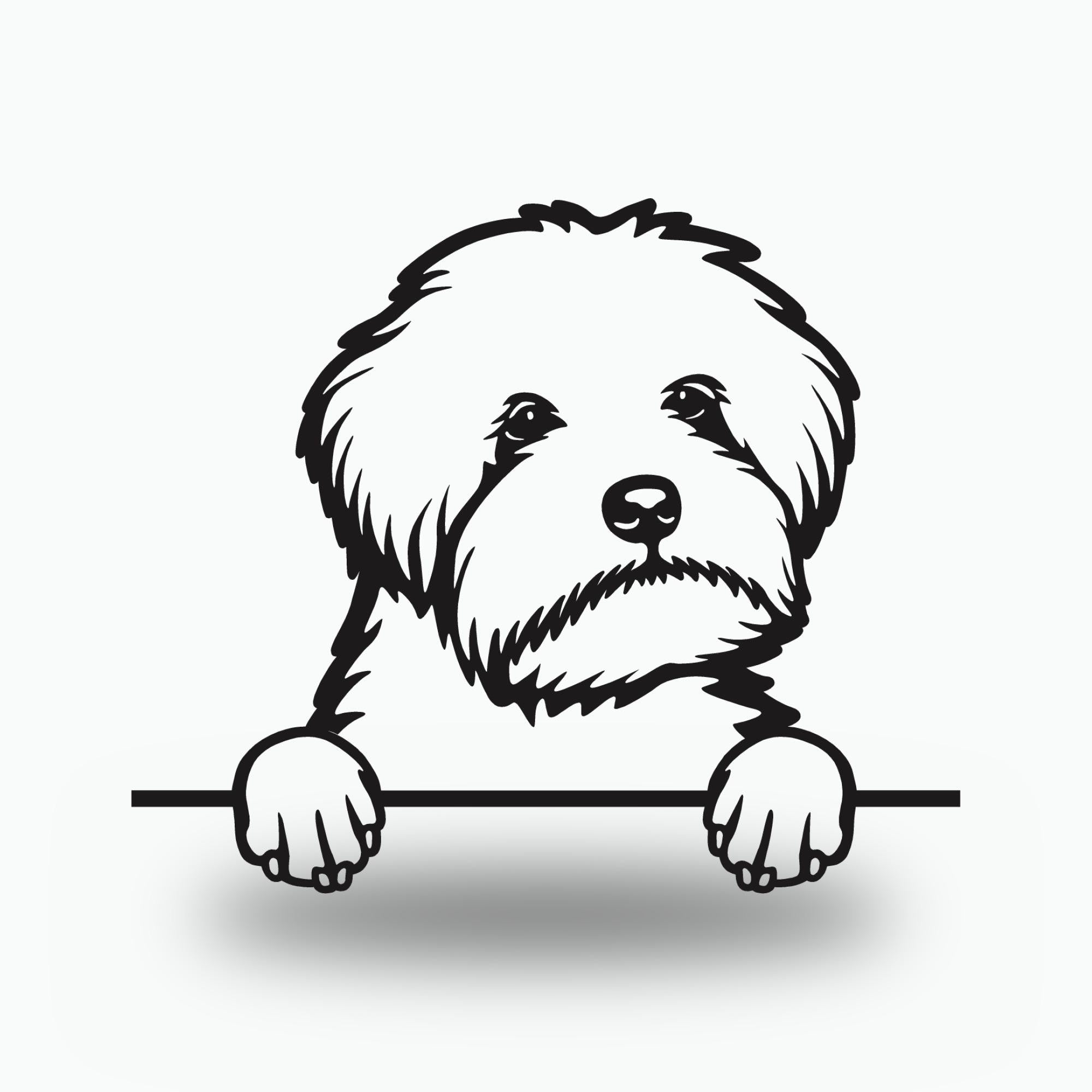 Maltipoo Dog Lover Gift Metal Dog Sign — front view on white background