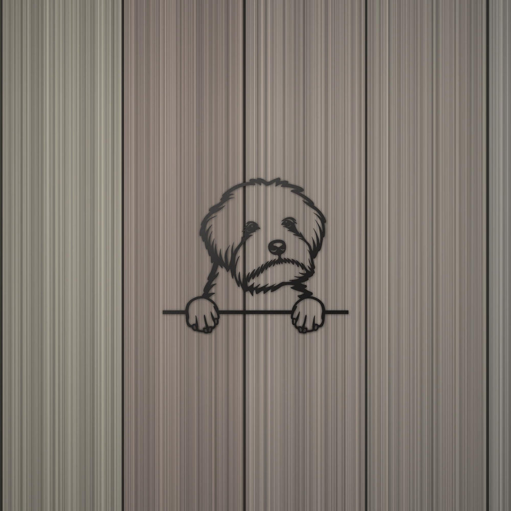 Maltipoo Dog Lover Gift Metal Dog Sign — detail view