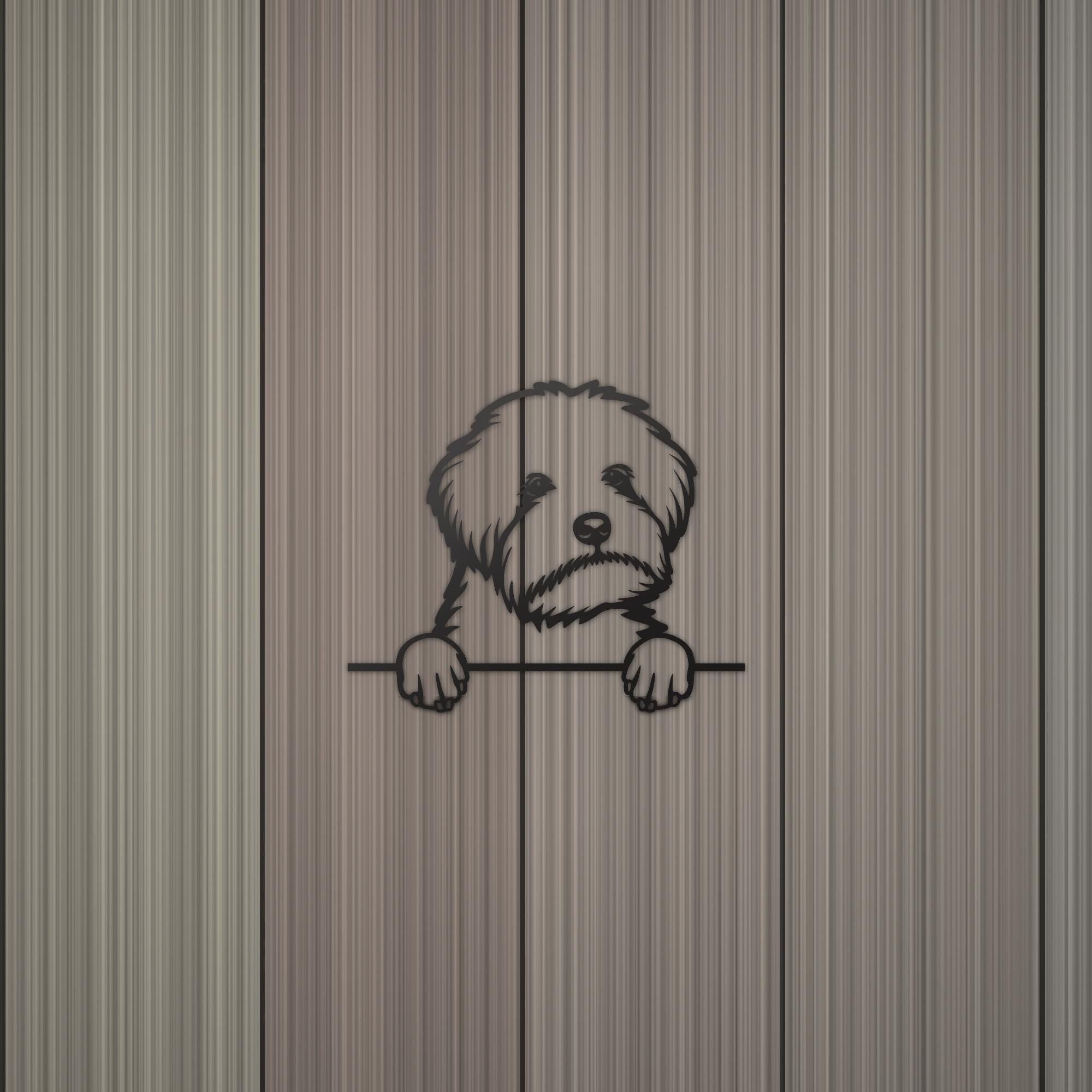 Maltipoo Dog Lover Gift Metal Dog Sign — detail view