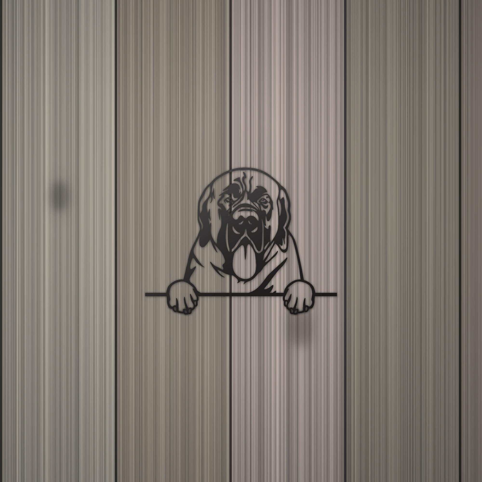 Mastiff Dog Lover Gift Metal Dog Sign — detail view