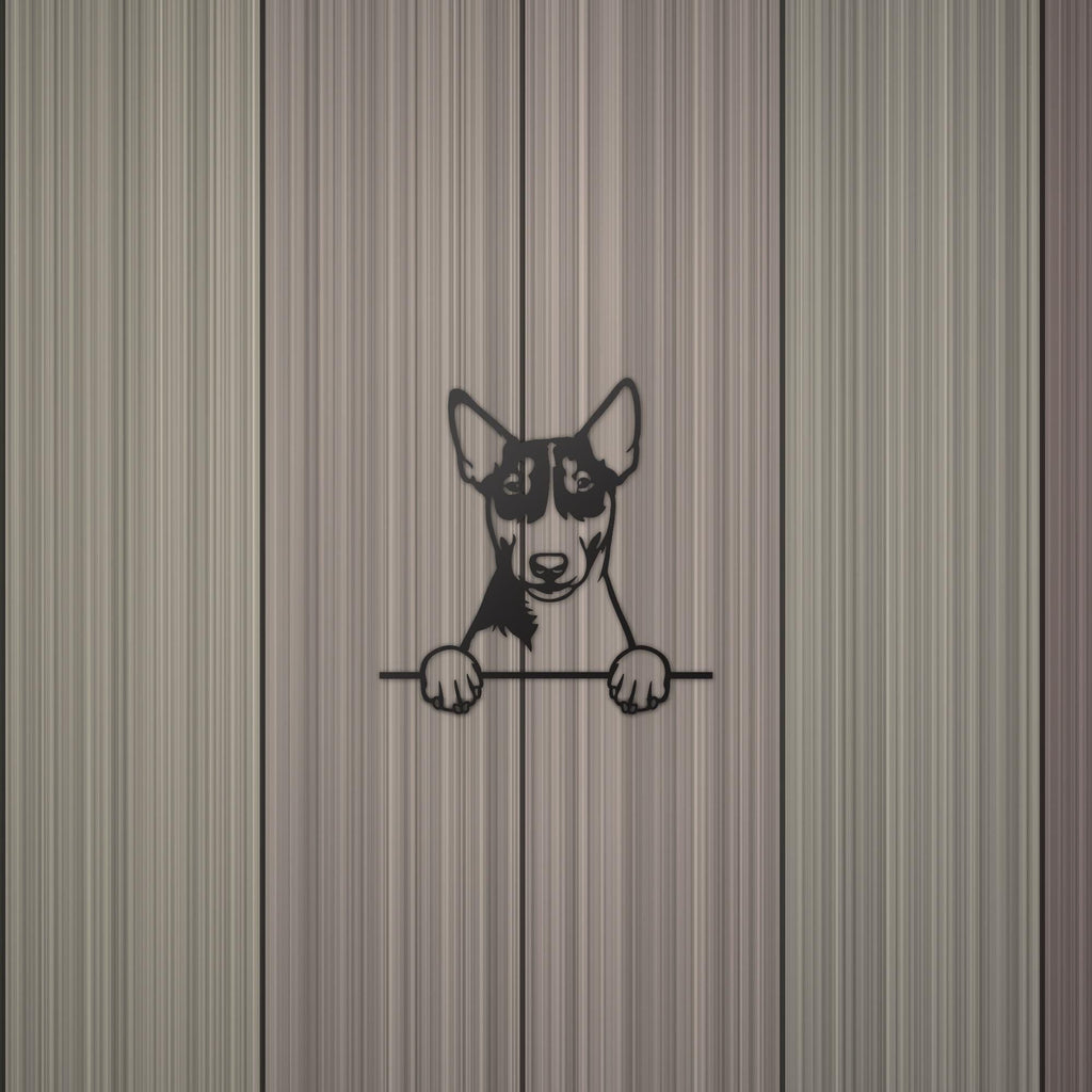 Miniature Bull Terrier Dog Lover Gift Metal Dog Sign — detail view