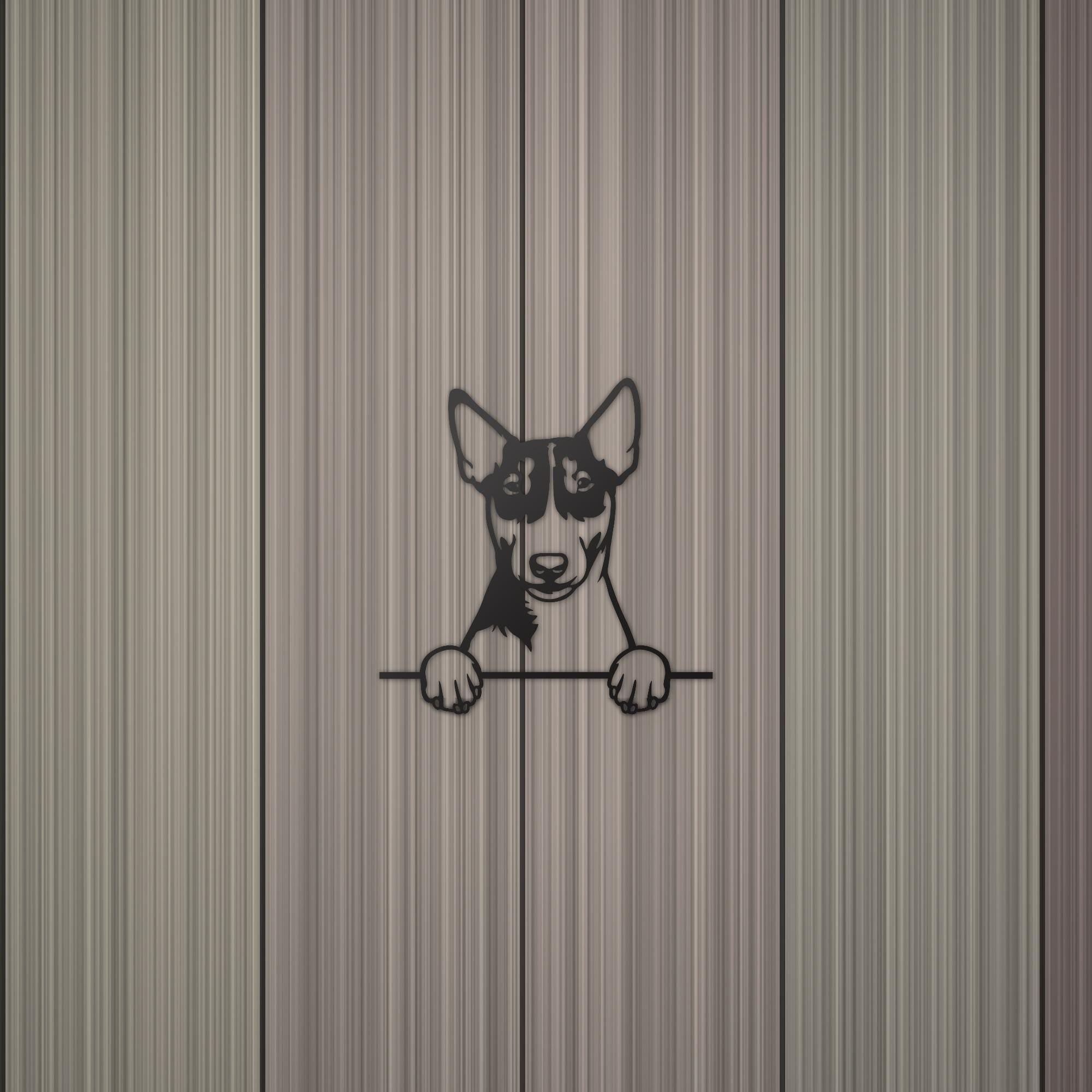 Miniature Bull Terrier Dog Lover Gift Metal Dog Sign — detail view