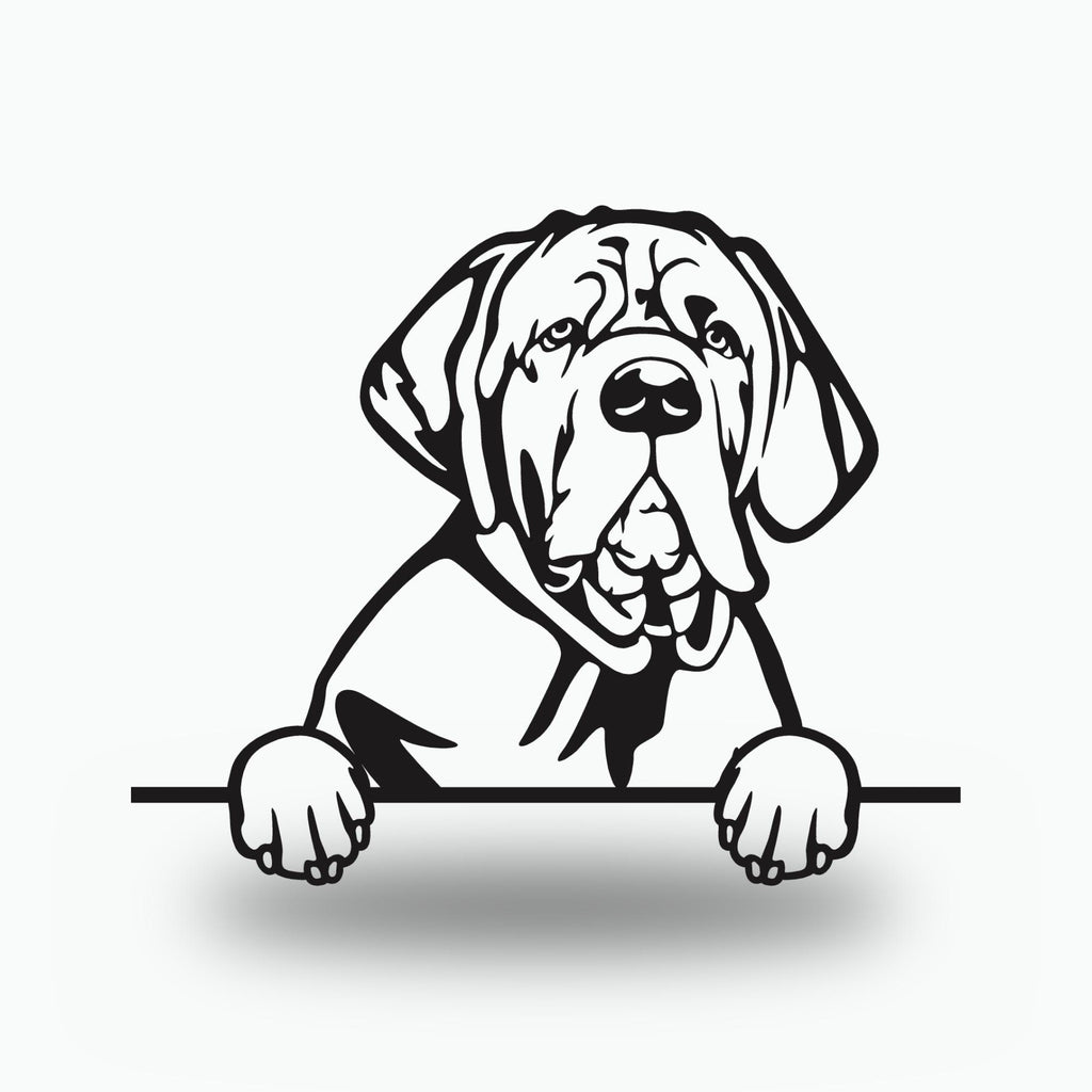 Neapolitan Mastiff Dog Lover Gift Metal Dog Sign — front view on white background