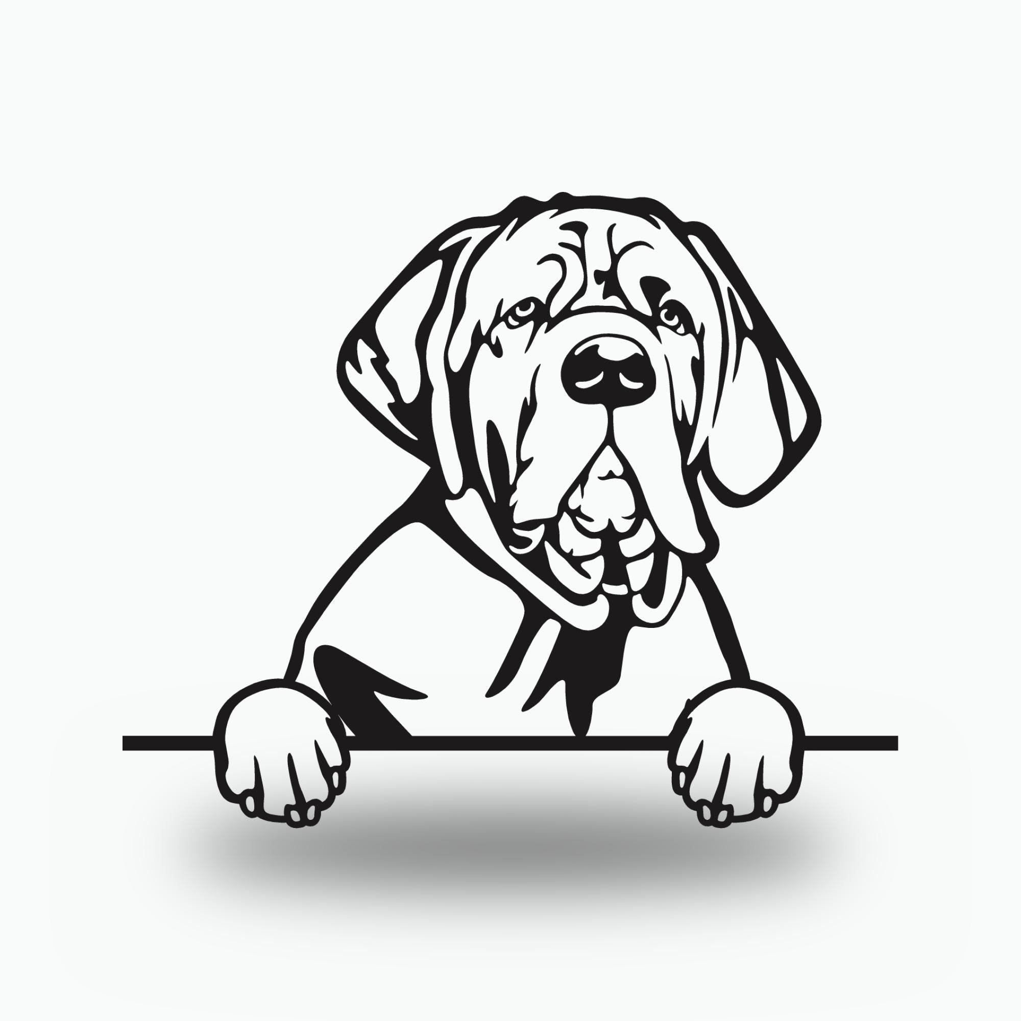 Neapolitan Mastiff Dog Lover Gift Metal Dog Sign — front view on white background