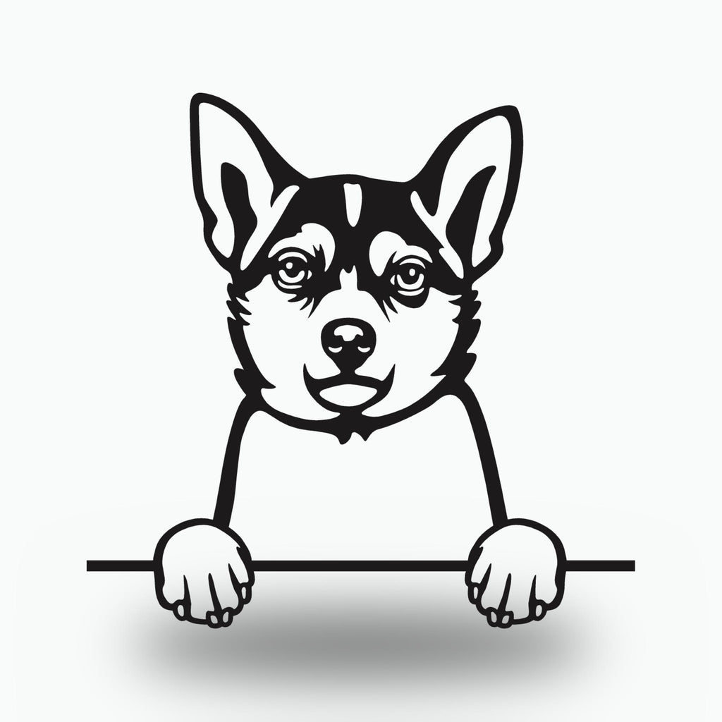 Norwegian Lundehund Dog Lover Gift Metal Dog Sign — front view on white background