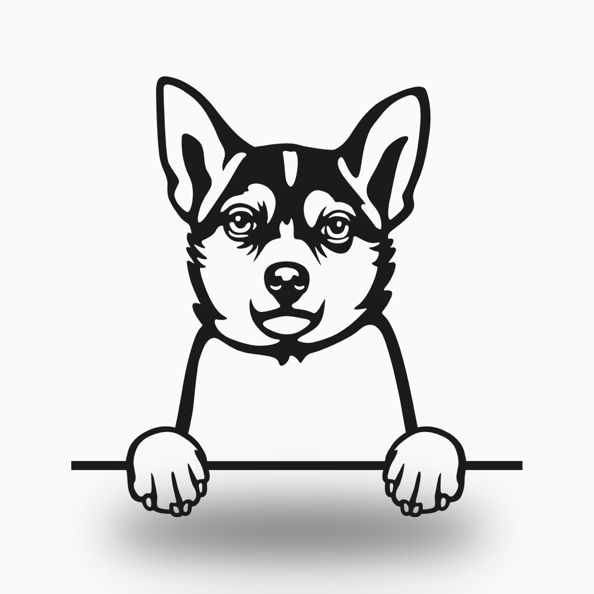 Norwegian Lundehund Dog Lover Gift Metal Dog Sign — front view on white background