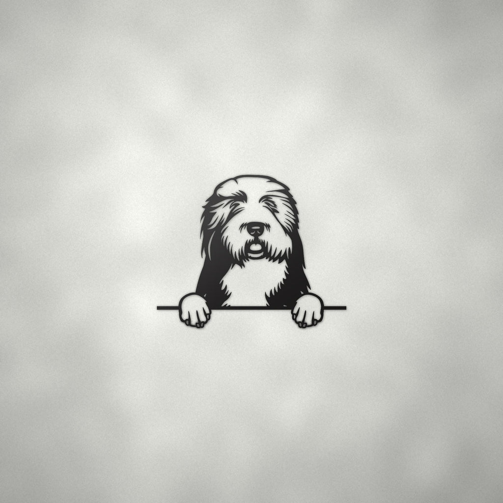 Old English Sheepdog Dog Lover Gift Metal Dog Sign — alternate angle