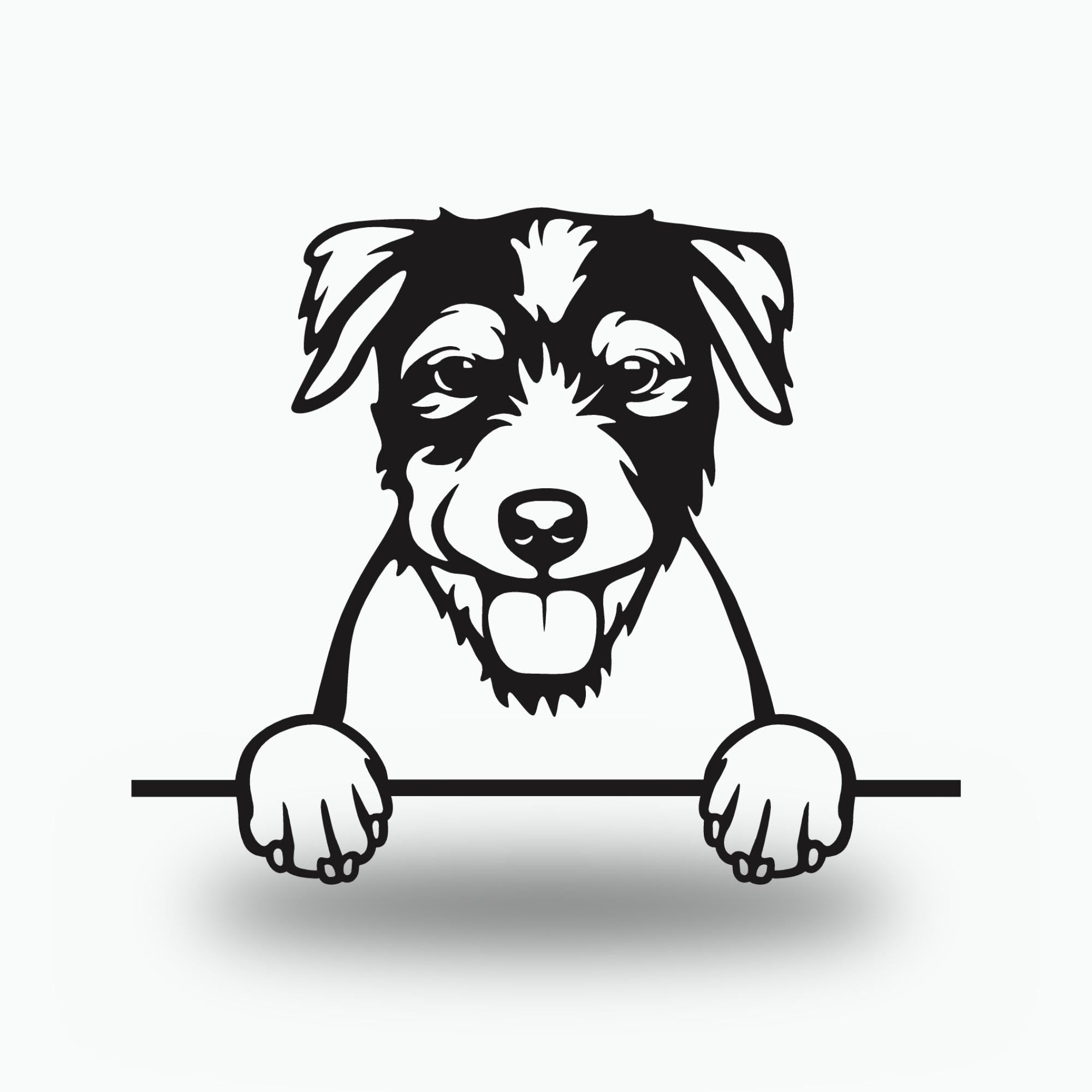 Parson Russell Terrier Dog Lover Gift Metal Dog Sign — front view on white background