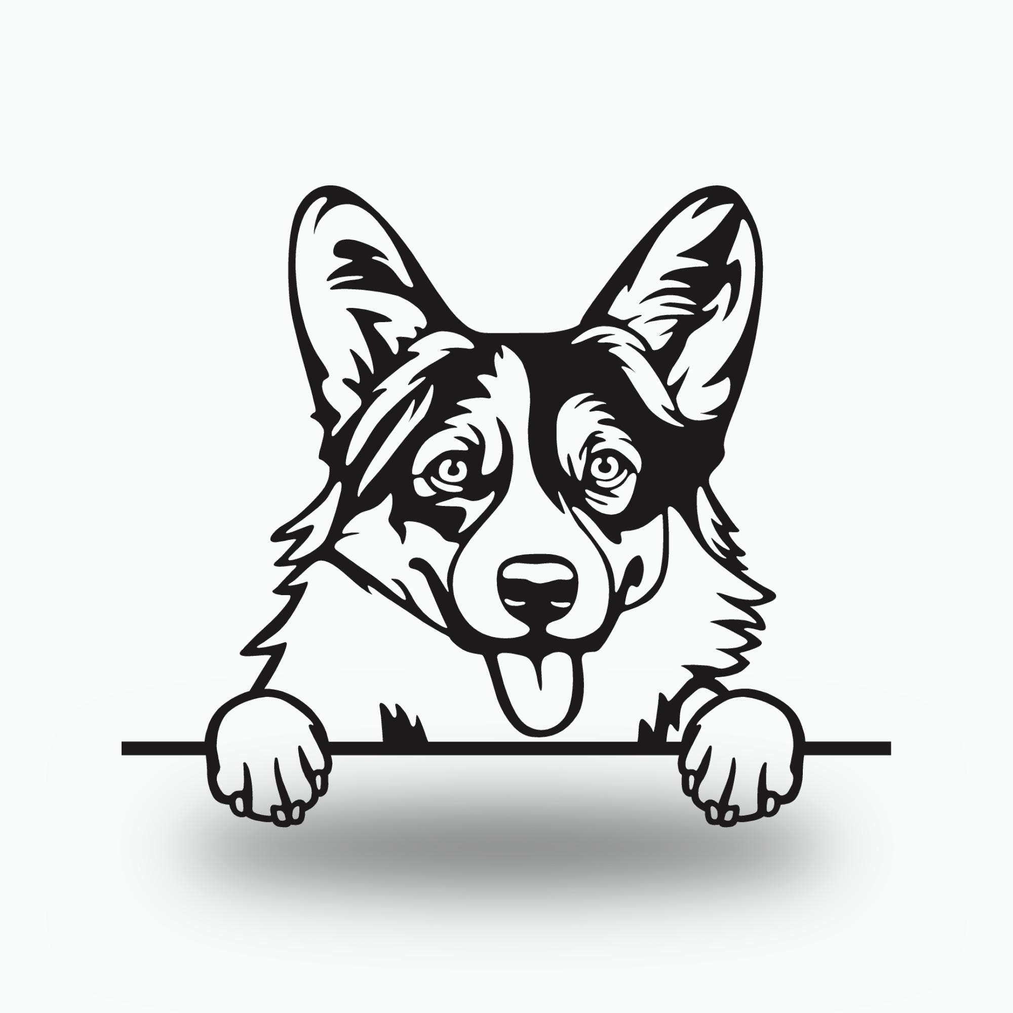 Pembroke Welsh Corgi Dog Lover Gift Metal Dog Sign — front view on white background
