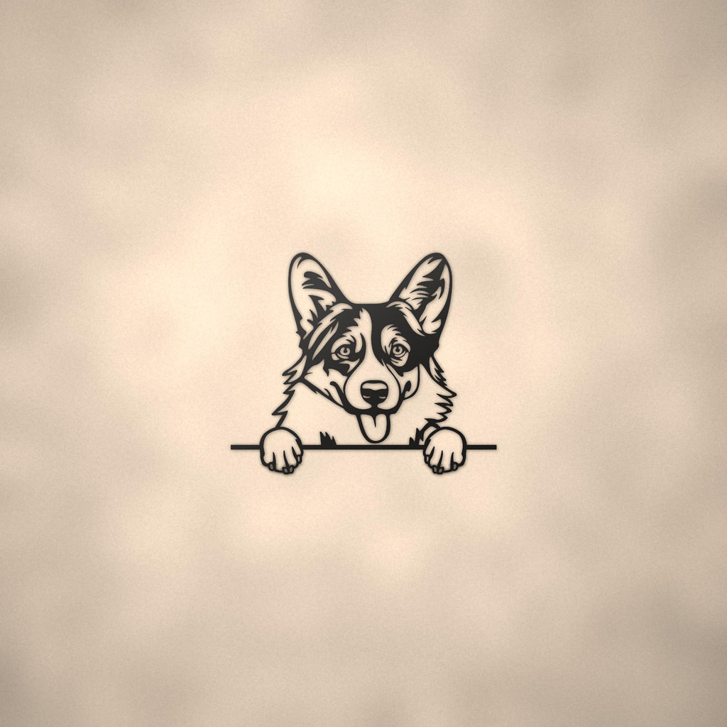 Pembroke Welsh Corgi Dog Lover Gift Metal Dog Sign — lifestyle setting