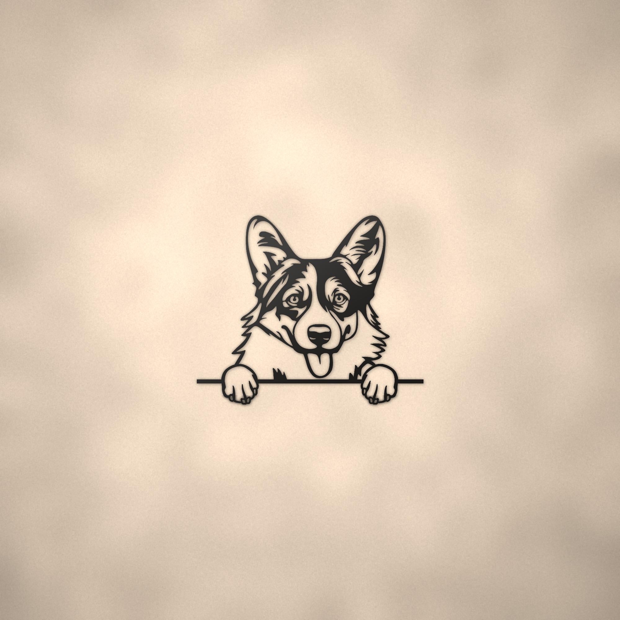 Pembroke Welsh Corgi Dog Lover Gift Metal Dog Sign — lifestyle setting