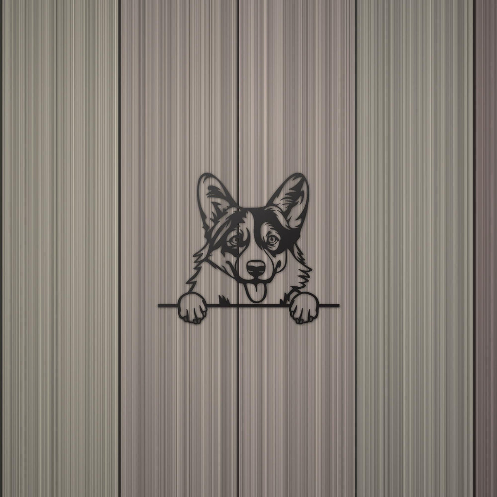 Pembroke Welsh Corgi Dog Lover Gift Metal Dog Sign — detail view