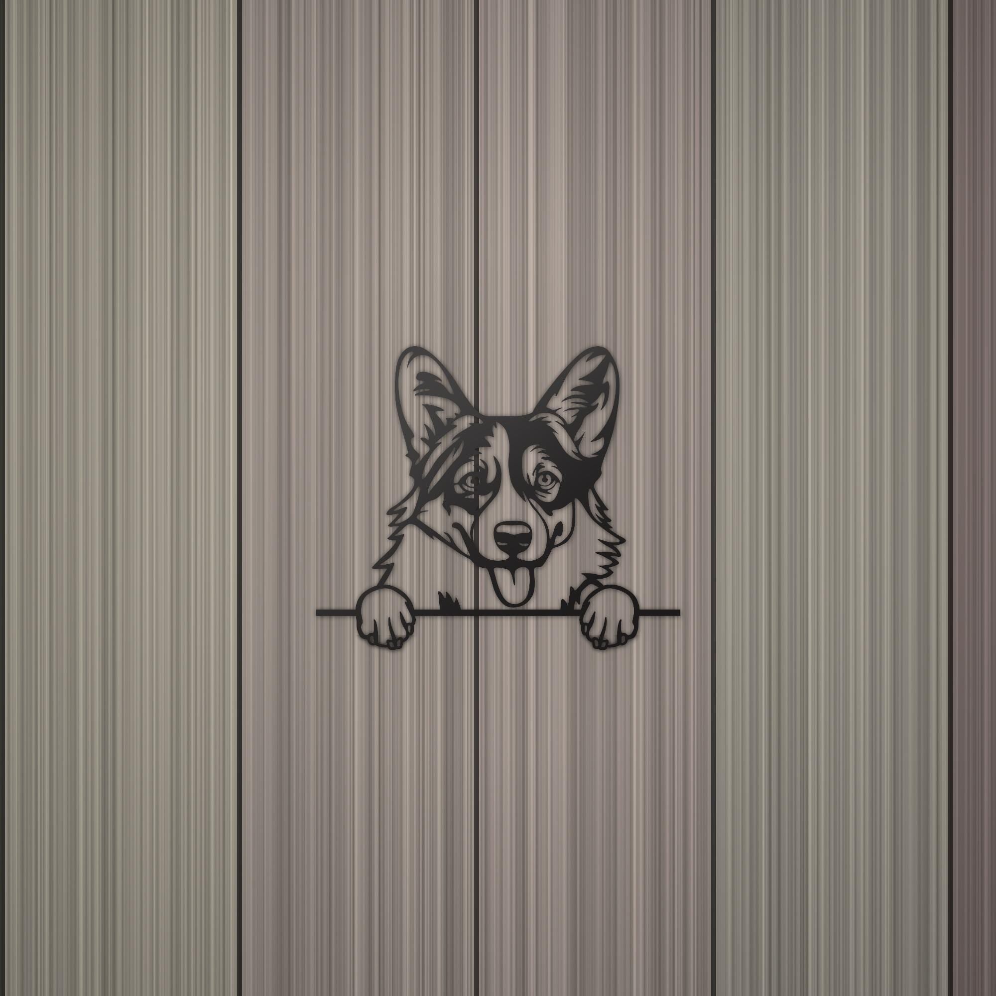 Pembroke Welsh Corgi Dog Lover Gift Metal Dog Sign — detail view