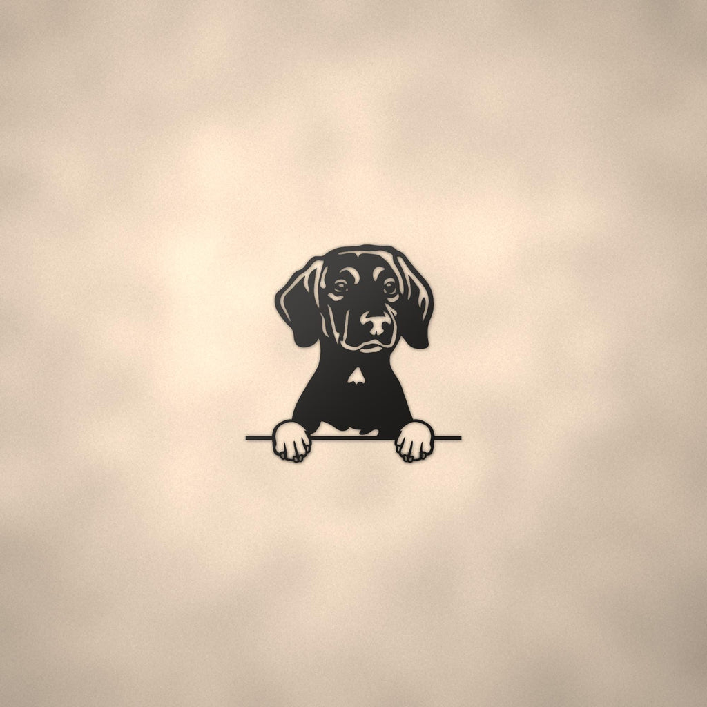 Plott Hound Dog Lover Gift Metal Dog Sign — lifestyle setting
