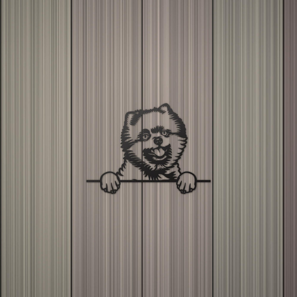 Pomeranian Dog Lover Gift Metal Dog Sign — detail view