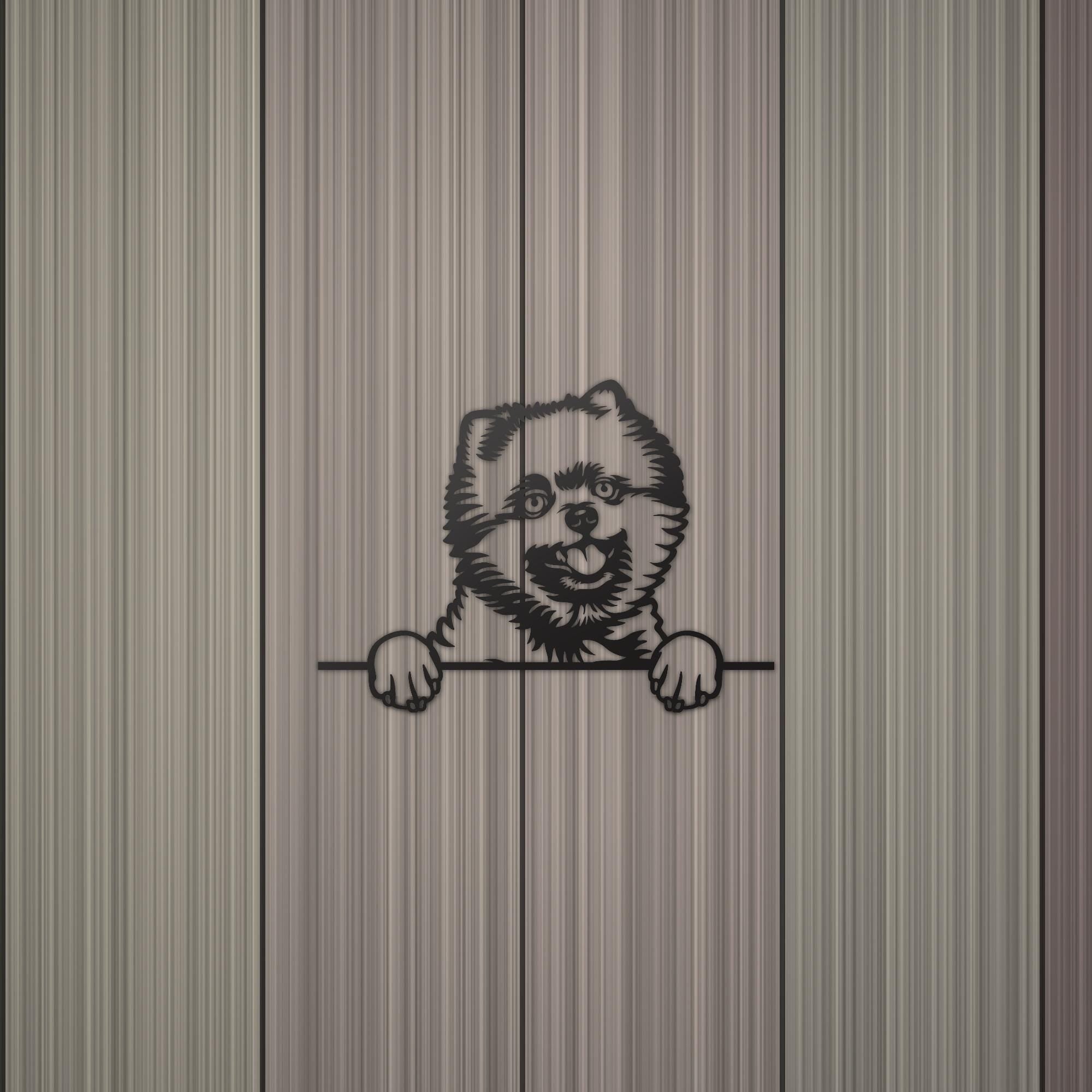 Pomeranian Dog Lover Gift Metal Dog Sign — detail view