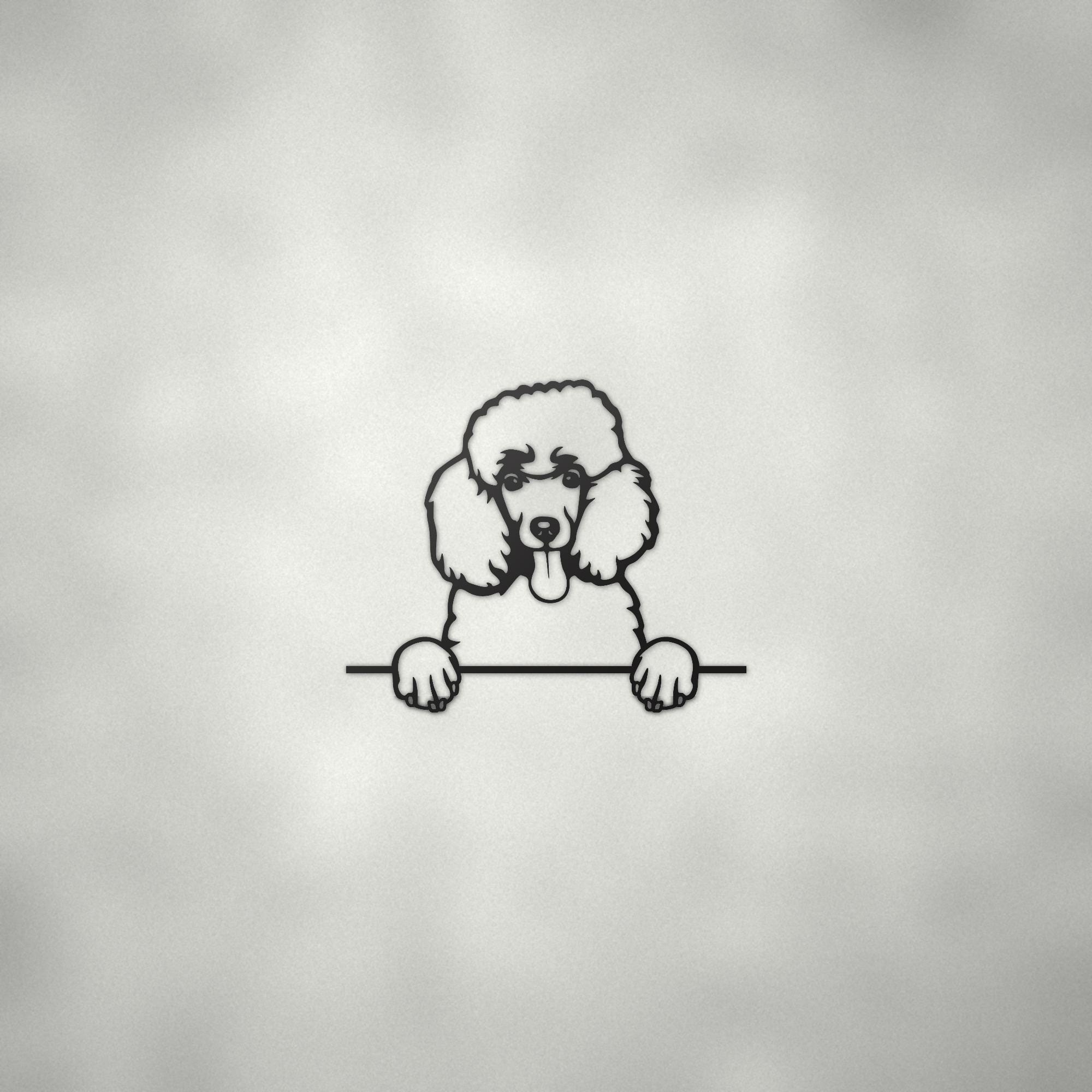 Poodle Dog Lover Gift Metal Dog Sign — alternate angle