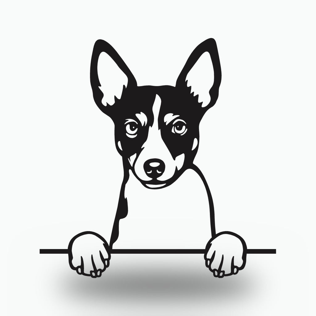 Rat Terrier Dog Lover Gift Metal Dog Sign — front view on white background