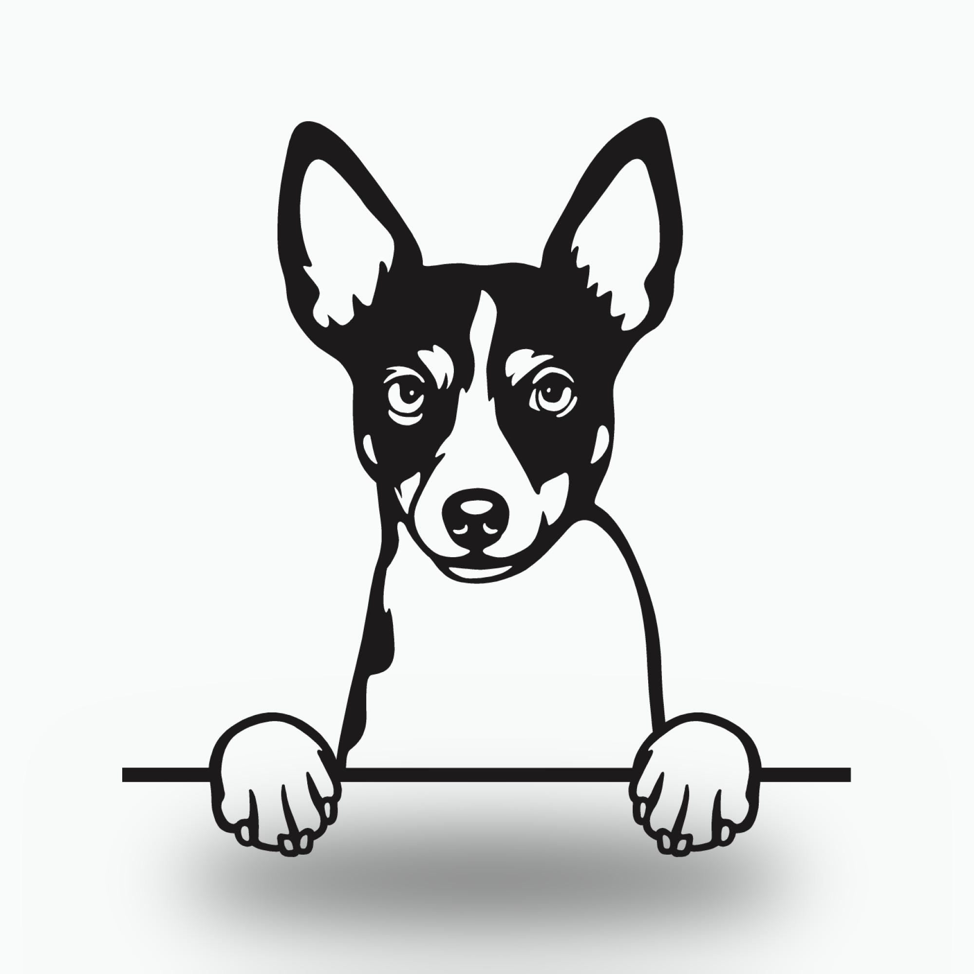 Rat Terrier Dog Lover Gift Metal Dog Sign — front view on white background