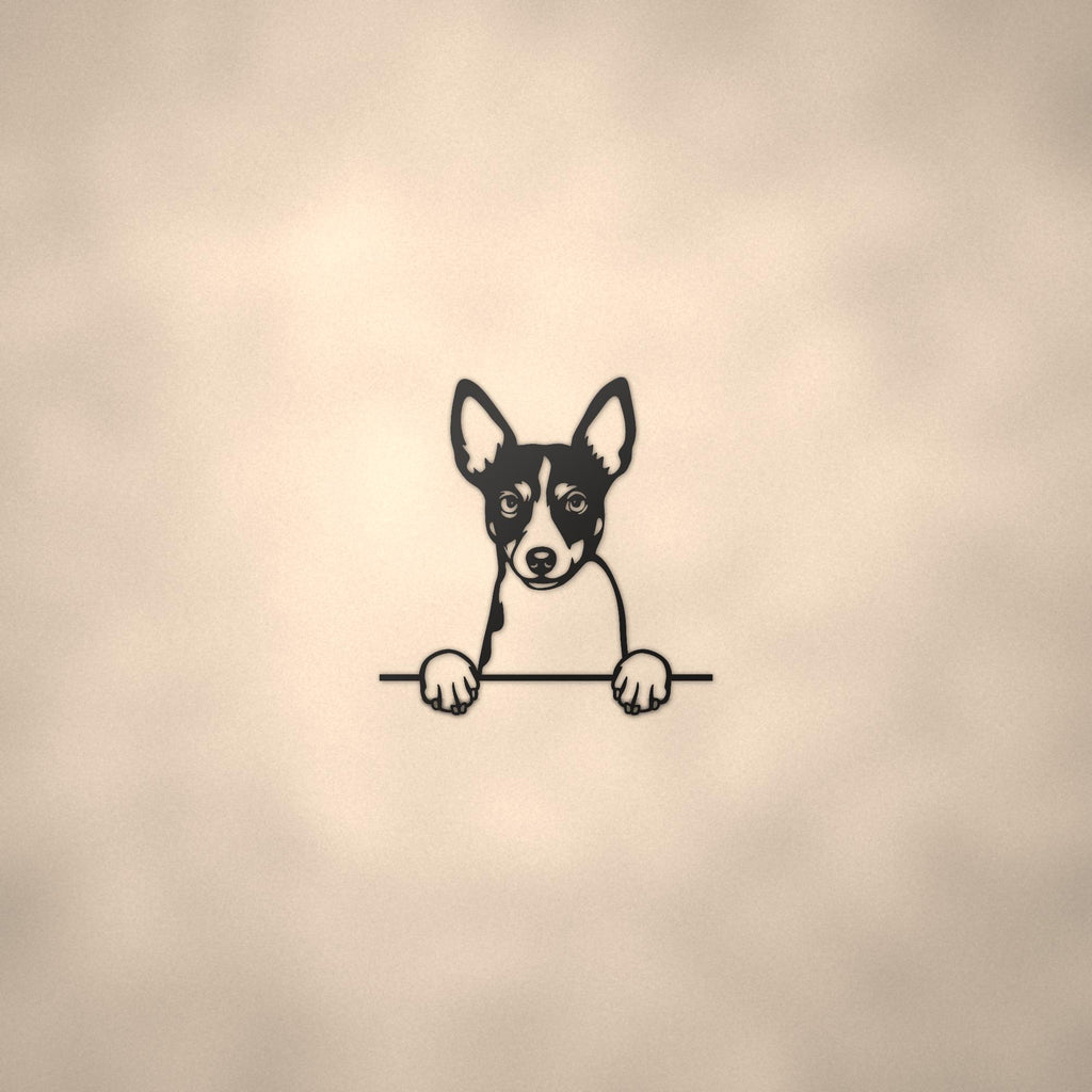 Rat Terrier Dog Lover Gift Metal Dog Sign — lifestyle setting