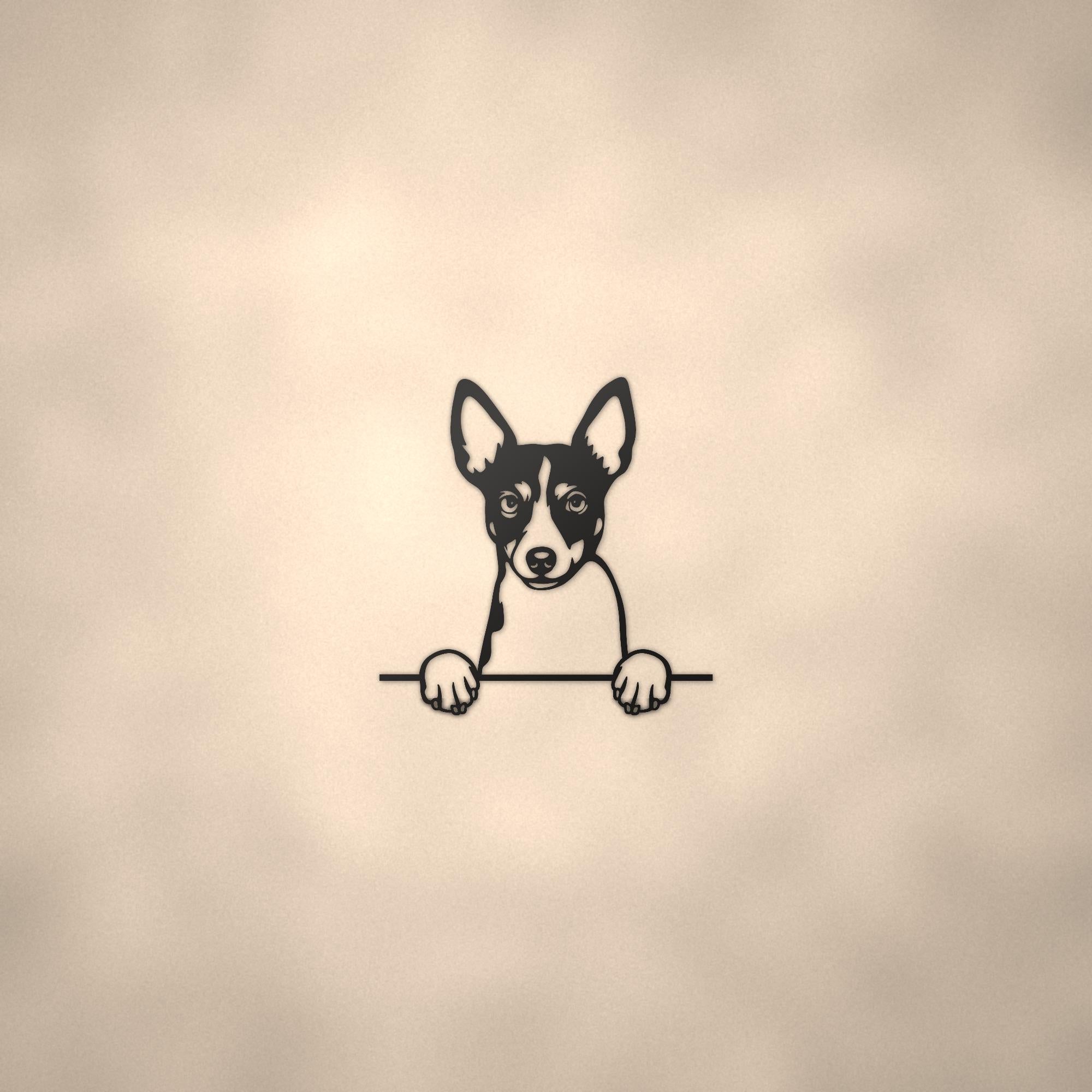 Rat Terrier Dog Lover Gift Metal Dog Sign — lifestyle setting