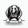 Redbone Coonhound Dog Lover Gift Metal Dog Sign — front view on white background