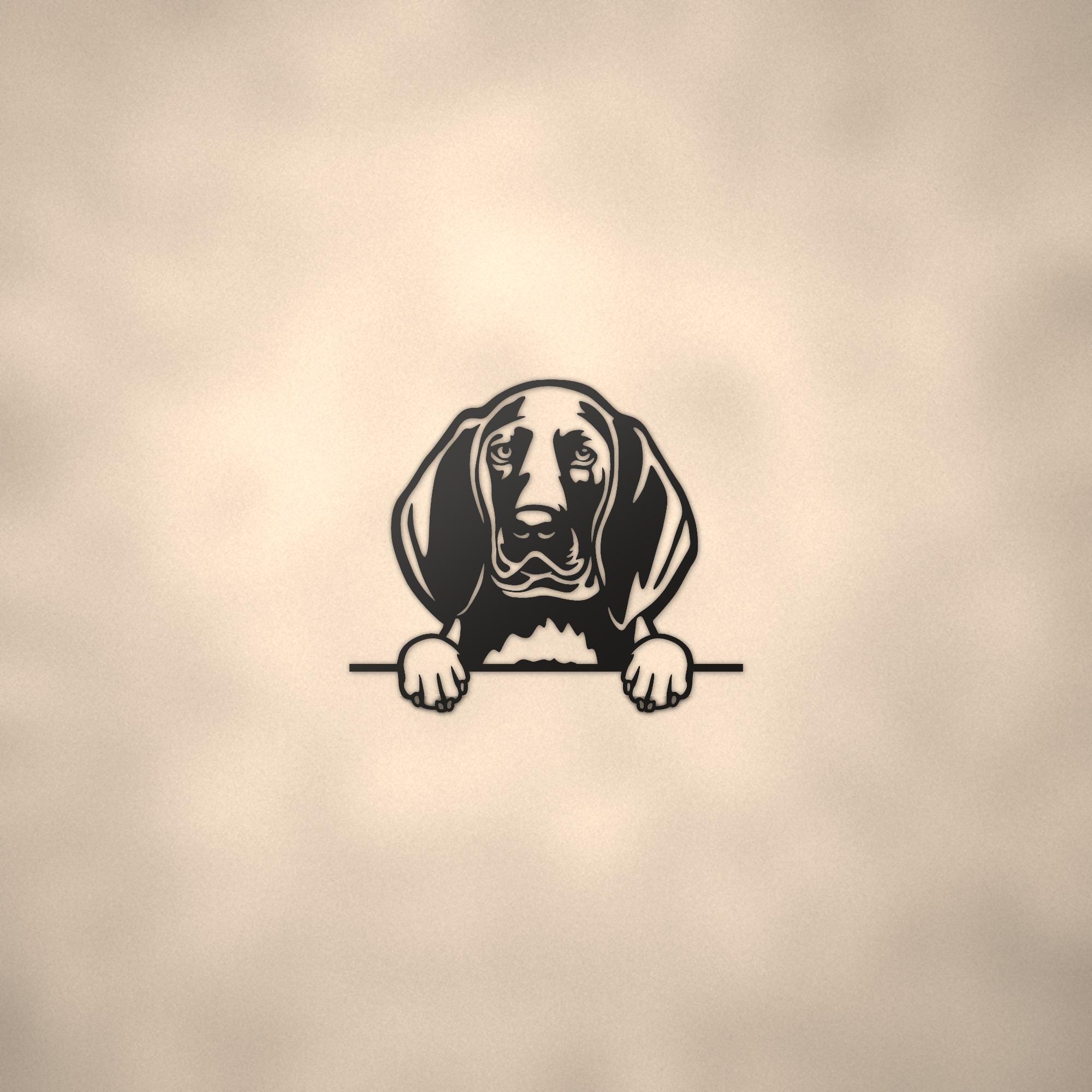 Redbone Coonhound Dog Lover Gift Metal Dog Sign — lifestyle setting