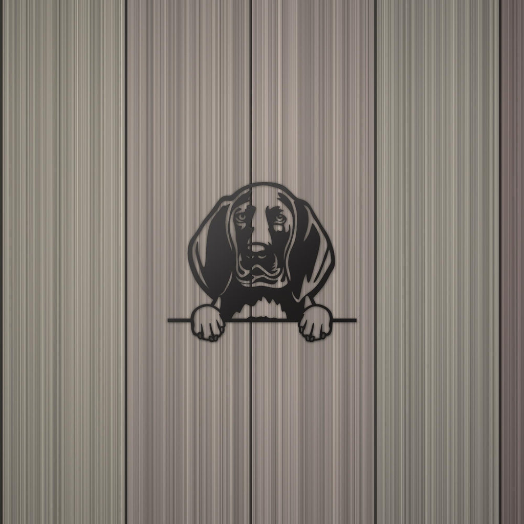 Redbone Coonhound Dog Lover Gift Metal Dog Sign — detail view