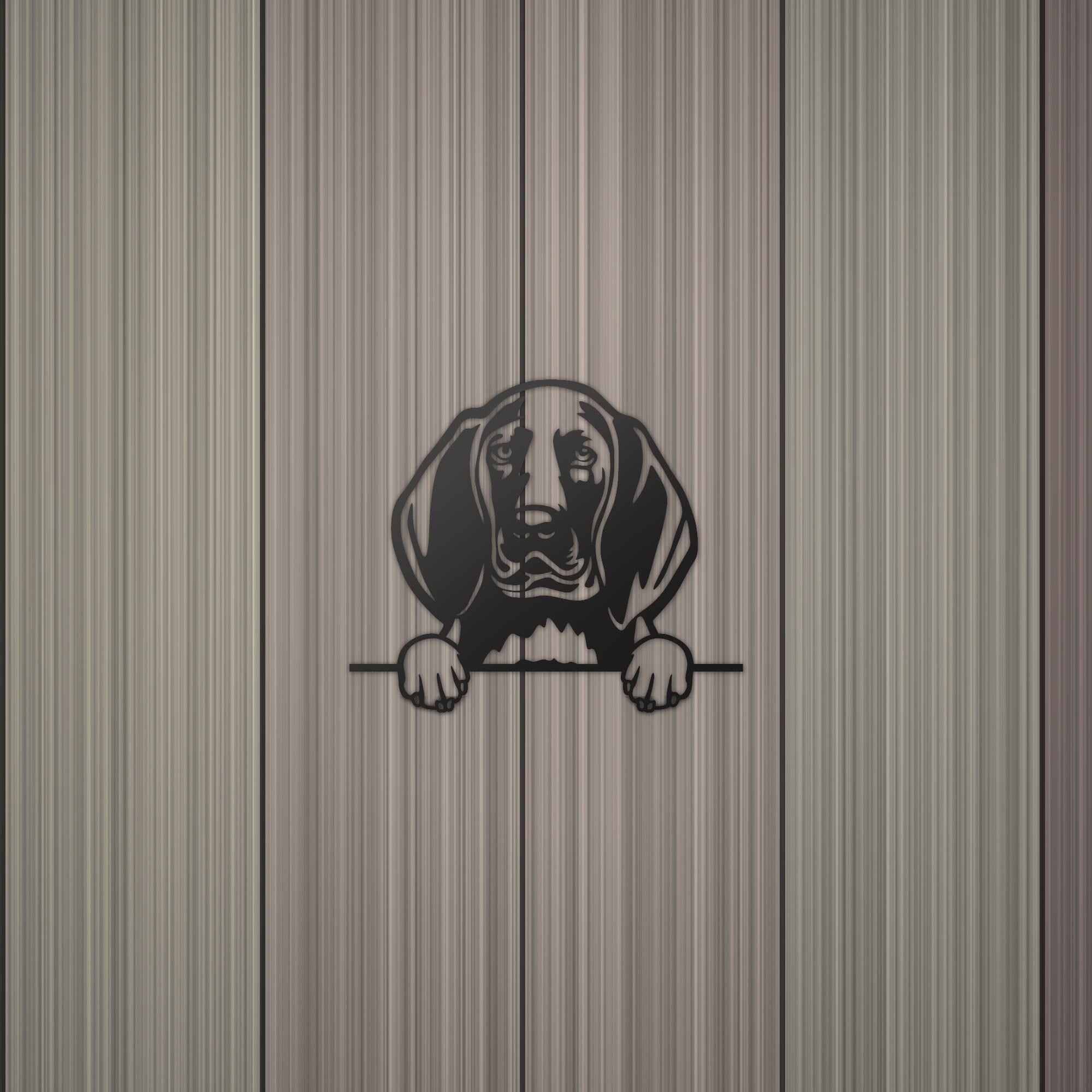 Redbone Coonhound Dog Lover Gift Metal Dog Sign — detail view