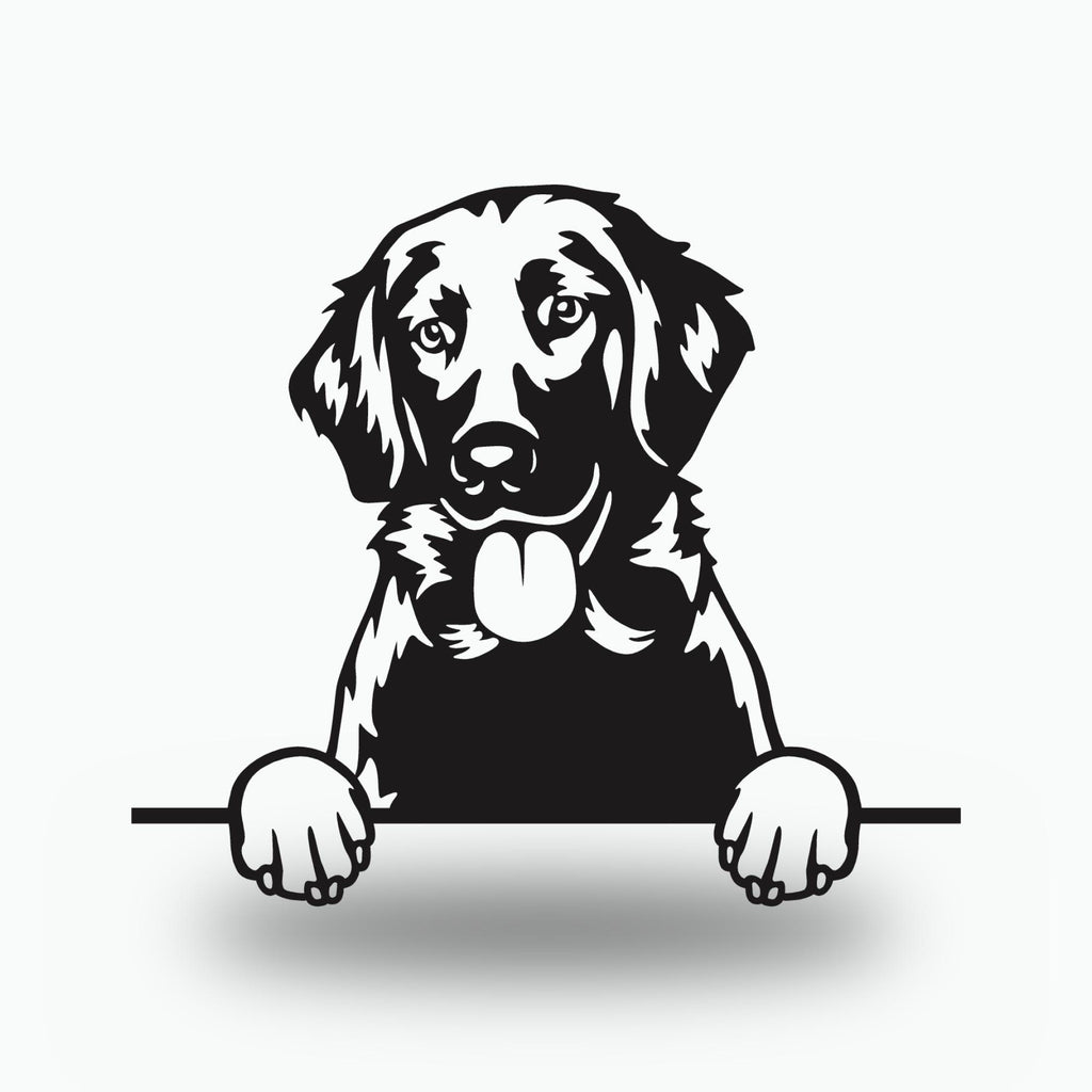 Flat-Coated Retriever Dog Lover Gift Metal Dog Sign — front view on white background