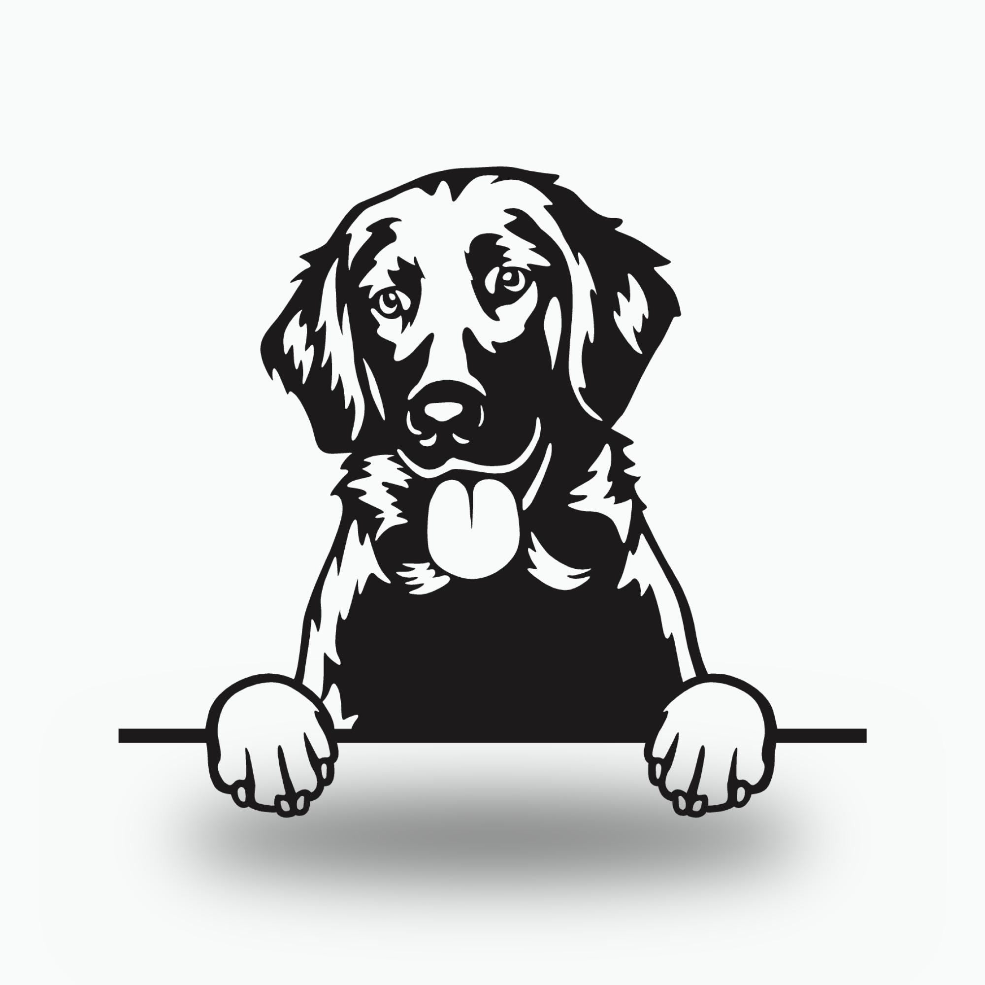 Flat-Coated Retriever Dog Lover Gift Metal Dog Sign — front view on white background