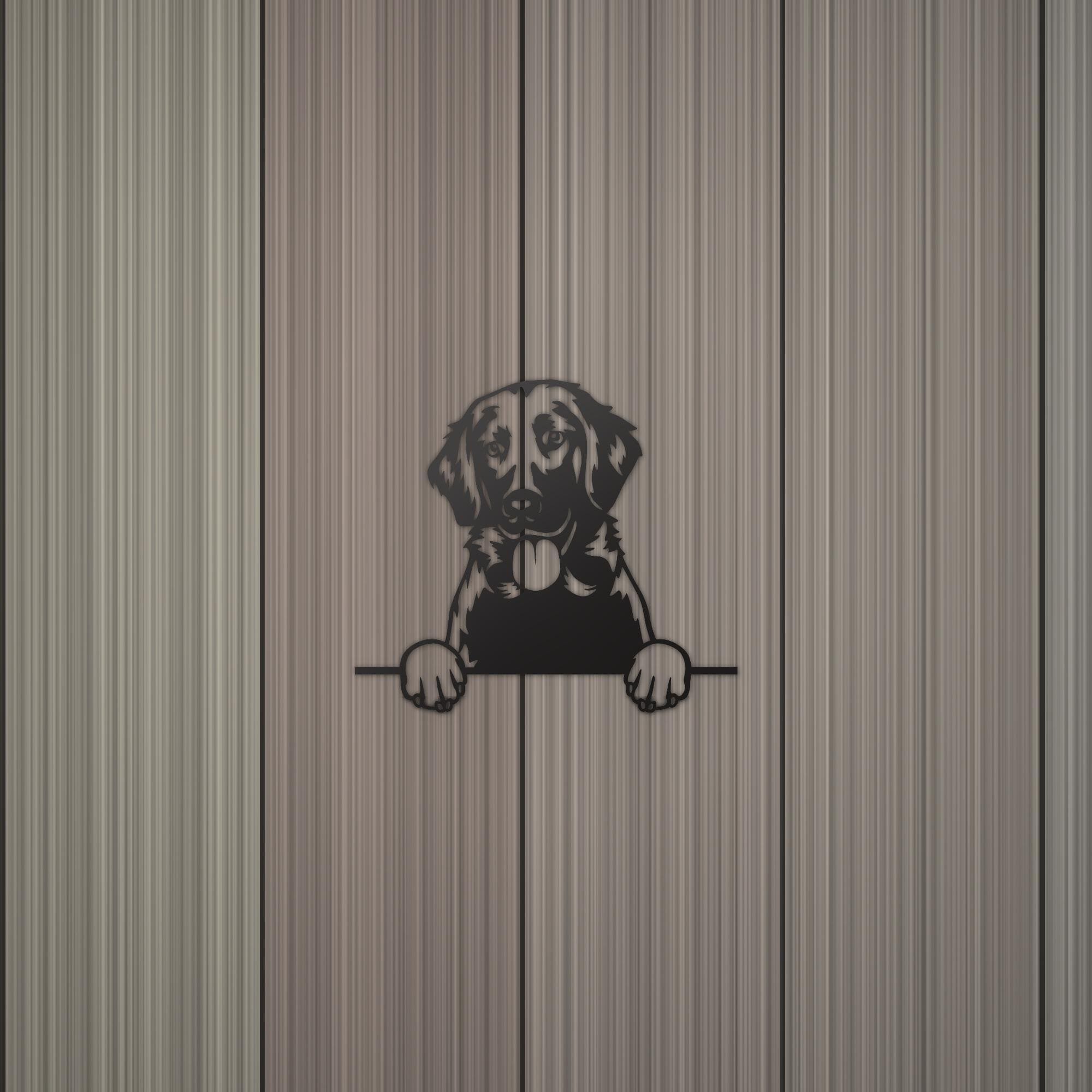 Flat-Coated Retriever Dog Lover Gift Metal Dog Sign — detail view