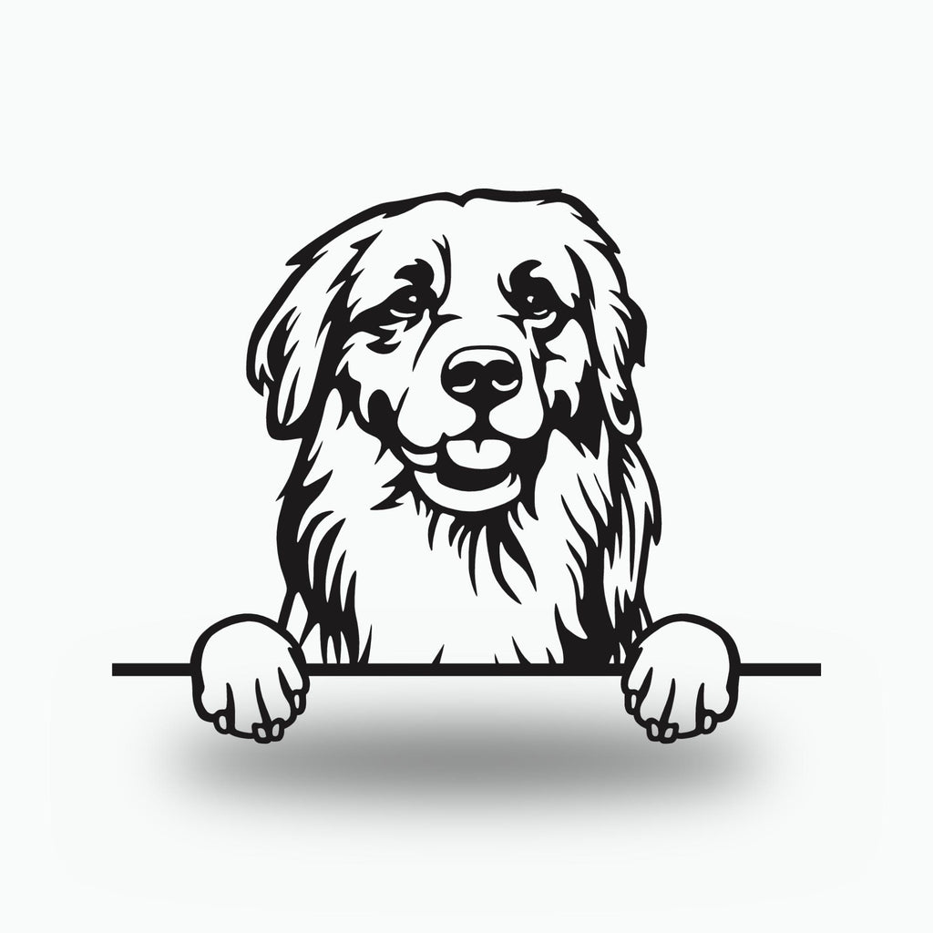 Golden Retriever Dog Lover Gift Metal Dog Sign — front view on white background