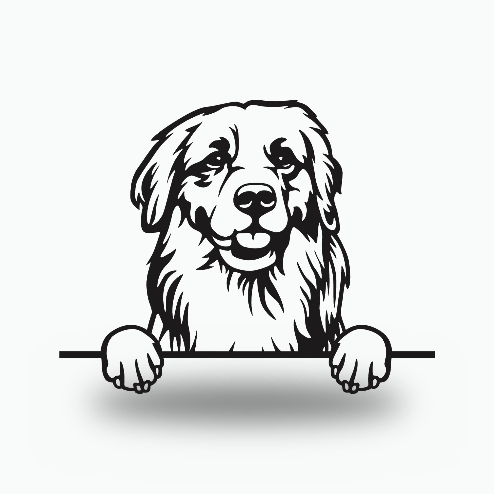 Golden Retriever Dog Lover Gift Metal Dog Sign — front view on white background