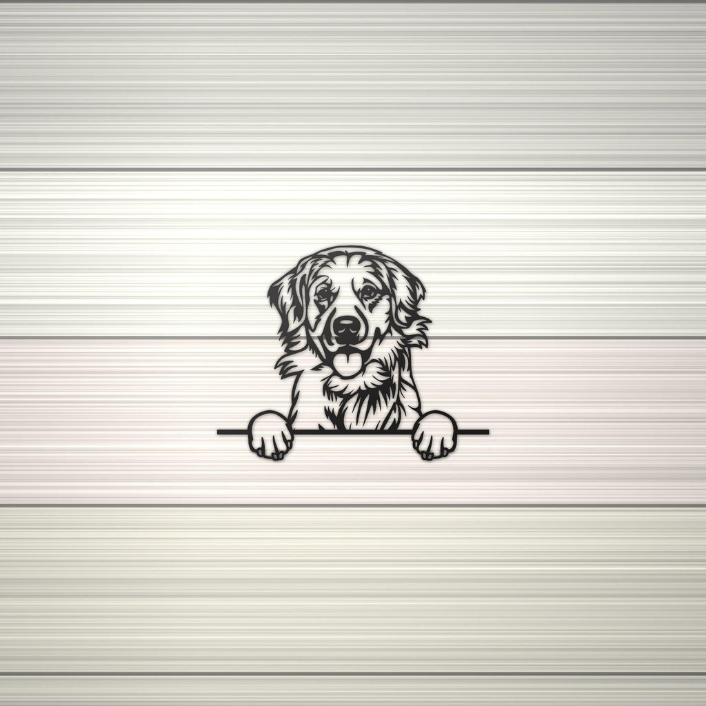 Labrador Retriever - Alternate Art Dog Lover  Metal Dog Sign — shown on a rustic wall