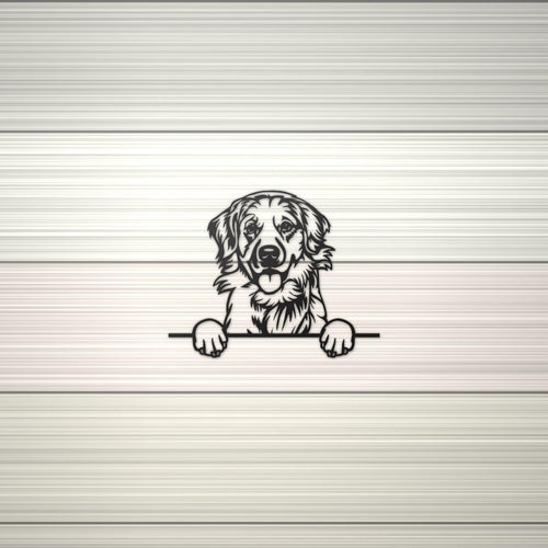 Labrador Retriever - Alternate Art Dog Lover  Metal Dog Sign — shown on a rustic wall