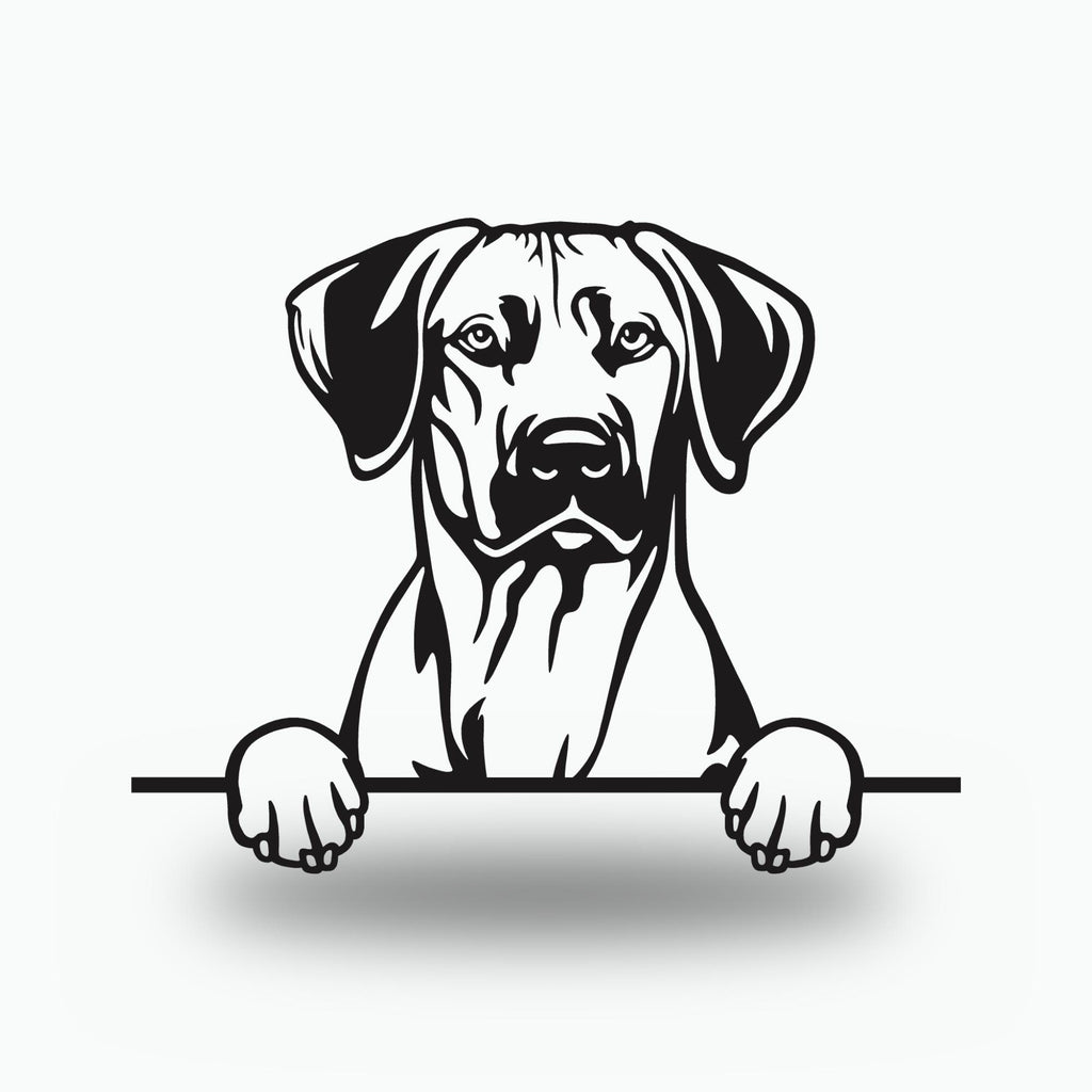 Rhodesian Ridgeback Dog Lover Gift Metal Dog Sign — front view on white background