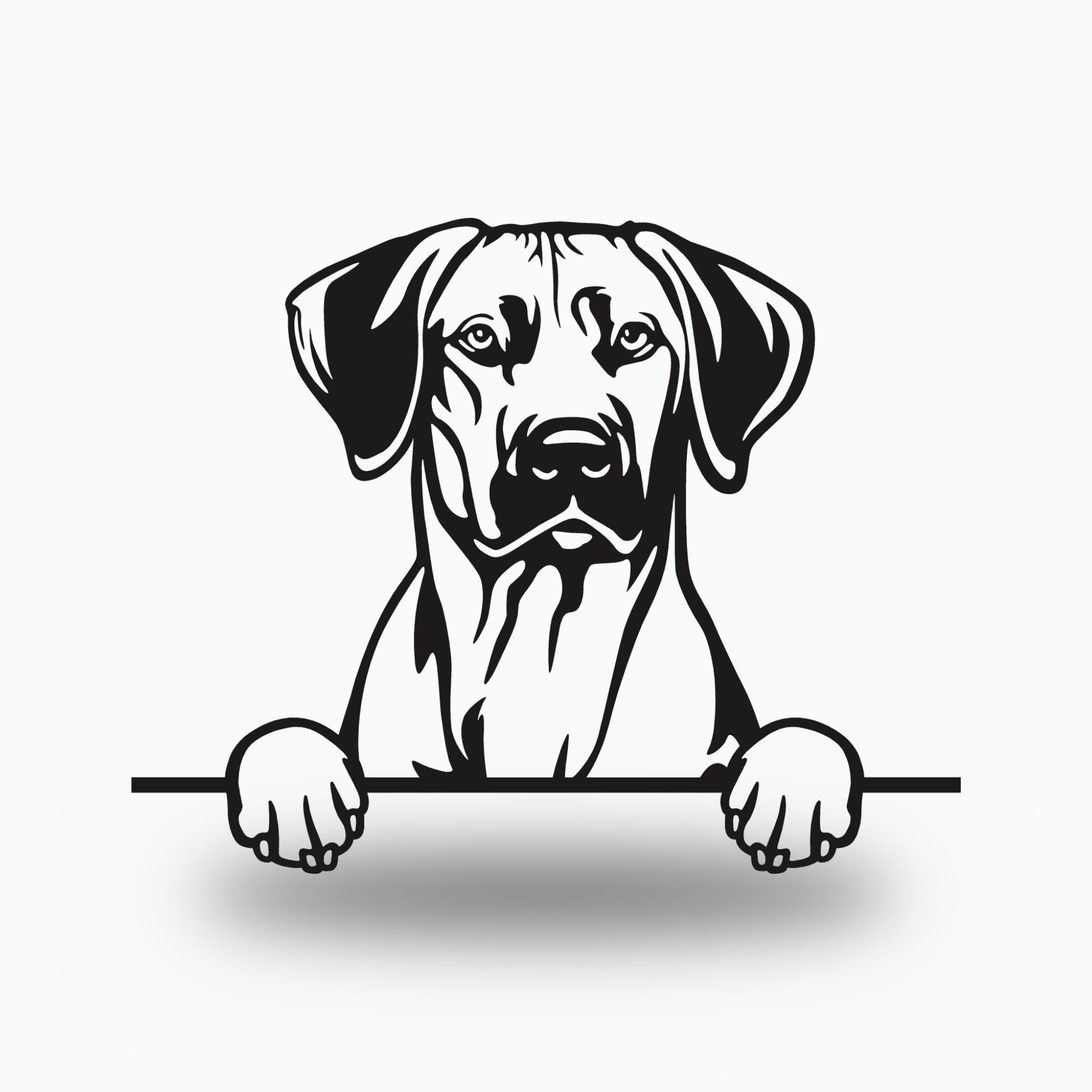 Rhodesian Ridgeback Dog Lover Gift Metal Dog Sign — front view on white background
