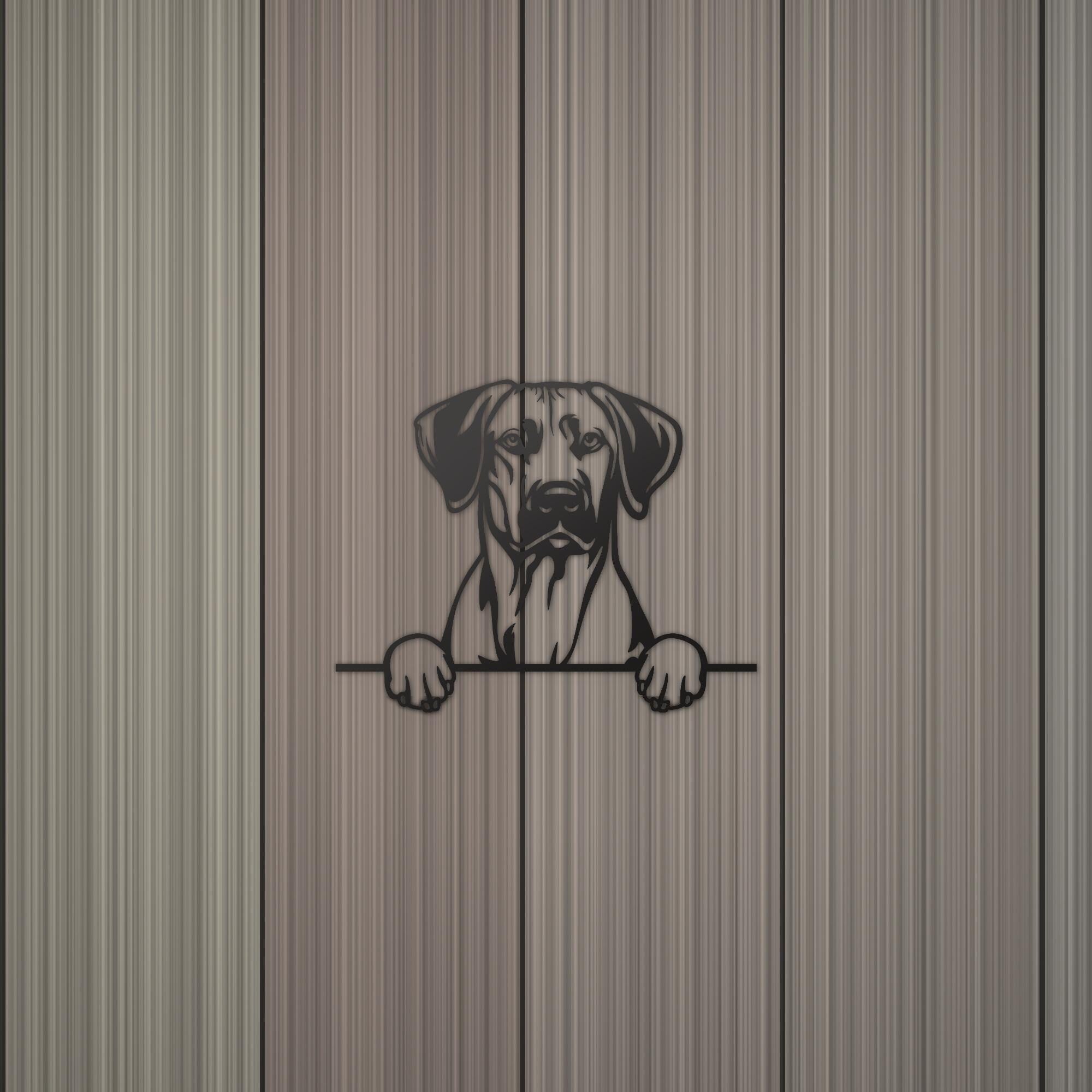 Rhodesian Ridgeback Dog Lover Gift Metal Dog Sign — detail view