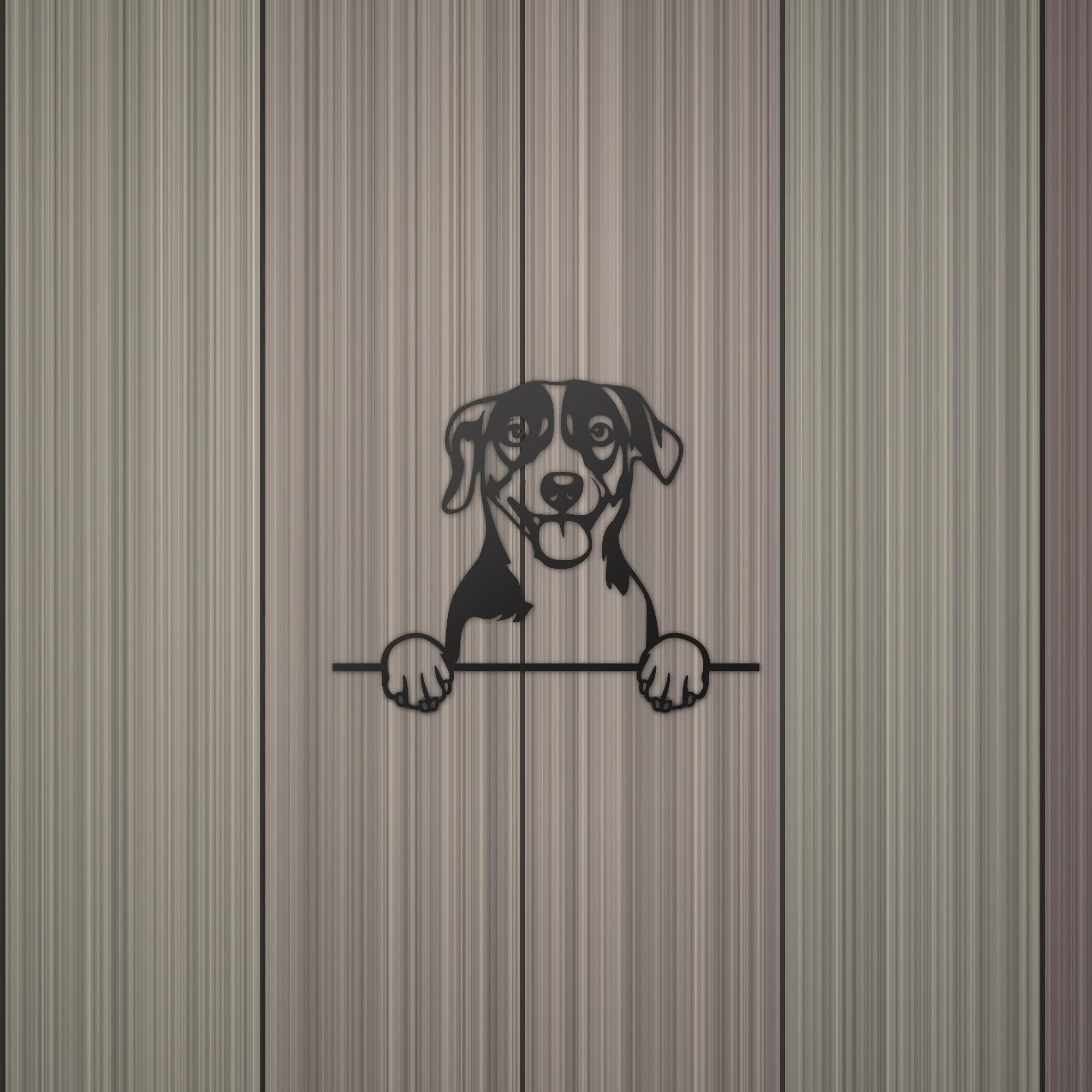 Russell Terrier Dog Lover Gift Metal Dog Sign — detail view