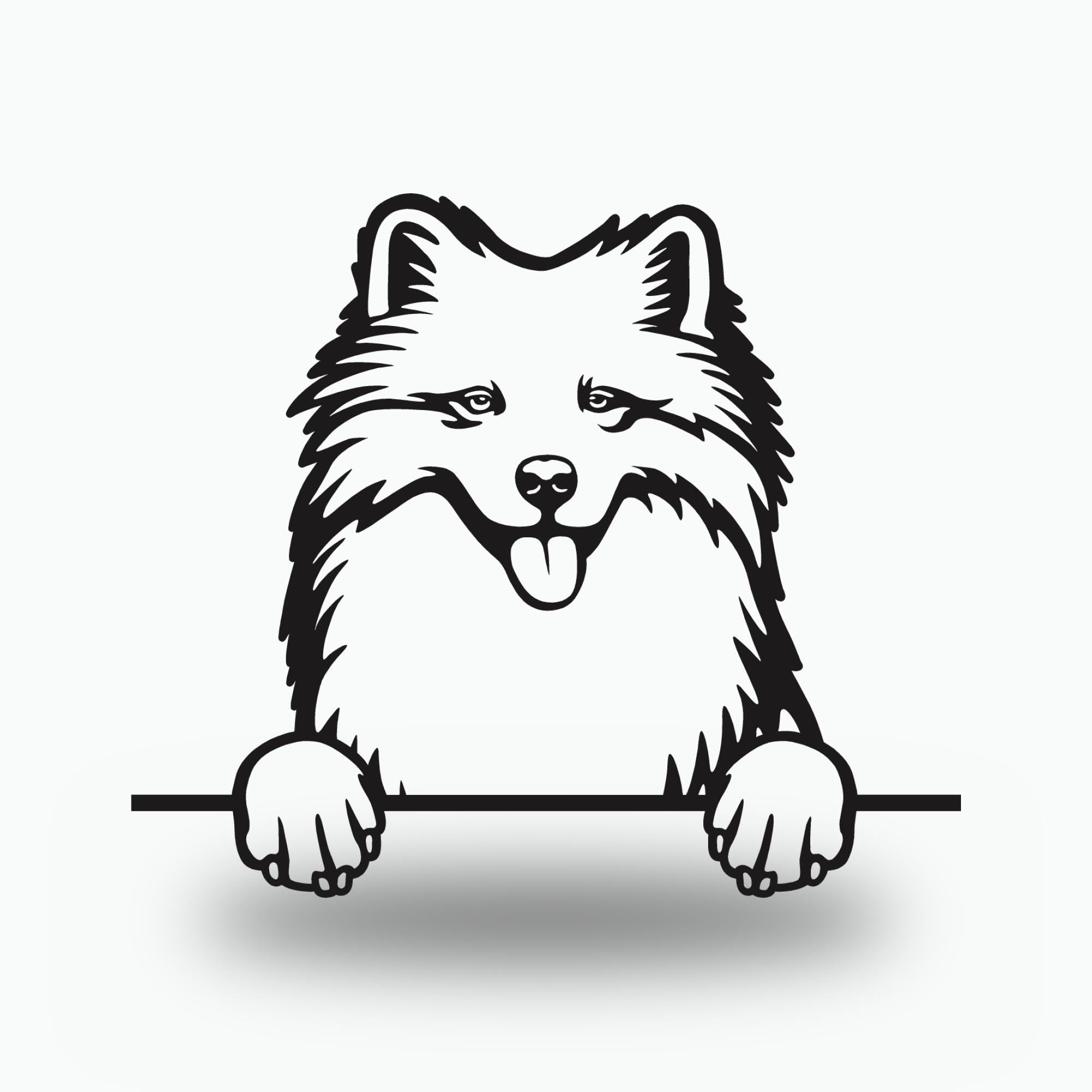 Samoyed Dog Lover Gift Metal Dog Sign — front view on white background
