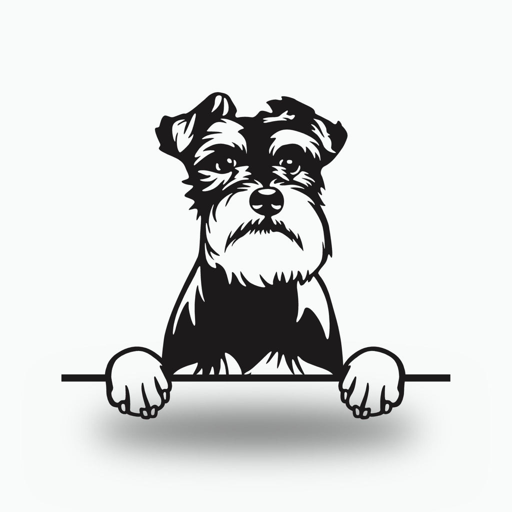 Schnauzer Dog Lover Gift Metal Dog Sign — front view on white background