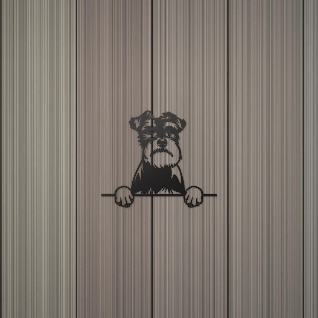 Schnauzer Dog Lover Gift Metal Dog Sign — detail view
